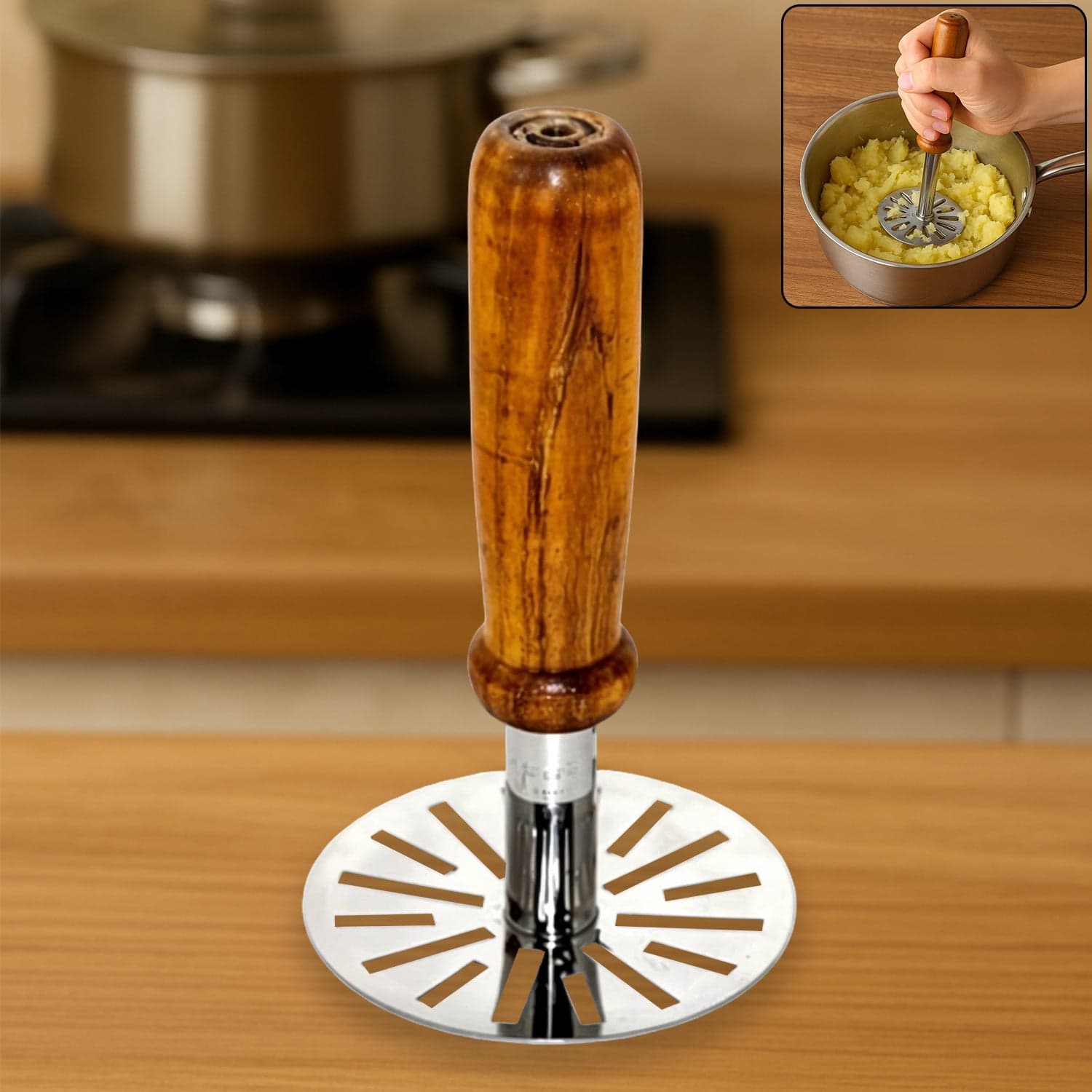 Paubhaji Masher used in all kinds of household and kitchen places for mashing and making paubhajis. thumbnail 1