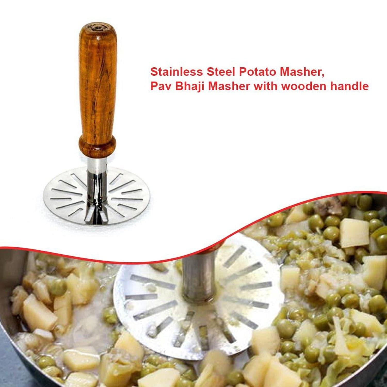Paubhaji Masher used in all kinds of household and kitchen places for mashing and making paubhajis. thumbnail 5