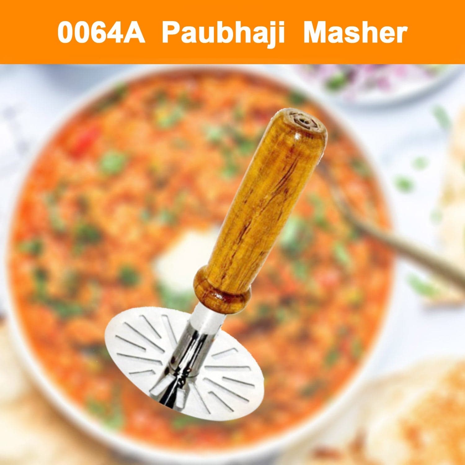 Paubhaji Masher used in all kinds of household and kitchen places for mashing and making paubhajis. thumbnail 7