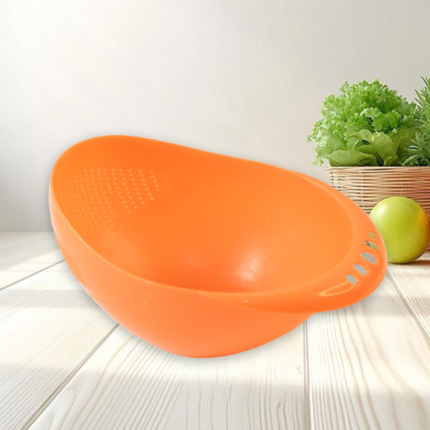 Virgin Rice Bowl Durable Plastic Strainer, Water Strainer | Vegetable & Fruits Washing Bowl thumbnail 4