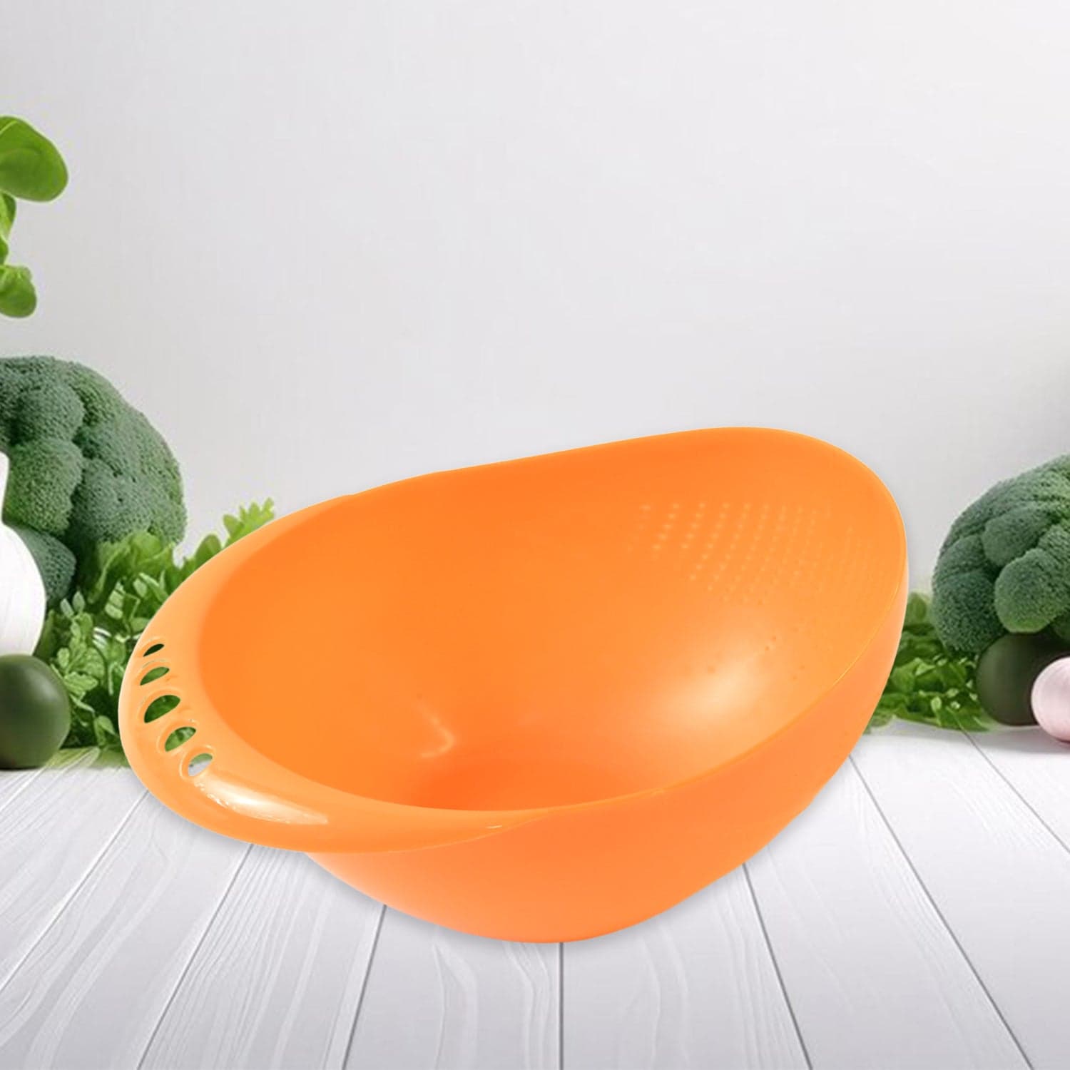 Virgin Rice Bowl Durable Plastic Strainer, Water Strainer | Vegetable & Fruits Washing Bowl thumbnail 7
