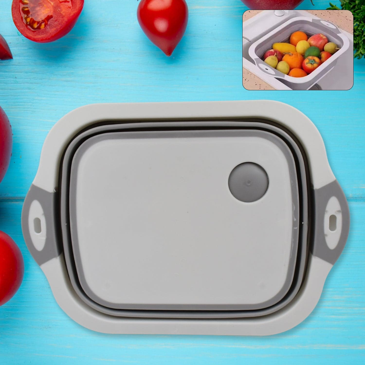 Collapsible Cutting Board with Dish Tub Basket thumbnail 1