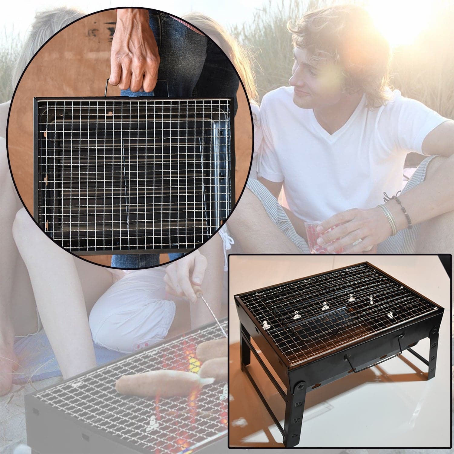 A Barbecue Grill Used For Making Barbecue Of Types Of Food Stuffs Like Vegetables thumbnail 11