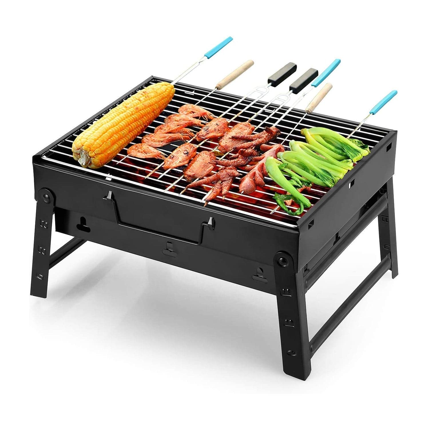 A Barbecue Grill Used For Making Barbecue Of Types Of Food Stuffs Like Vegetables thumbnail 3