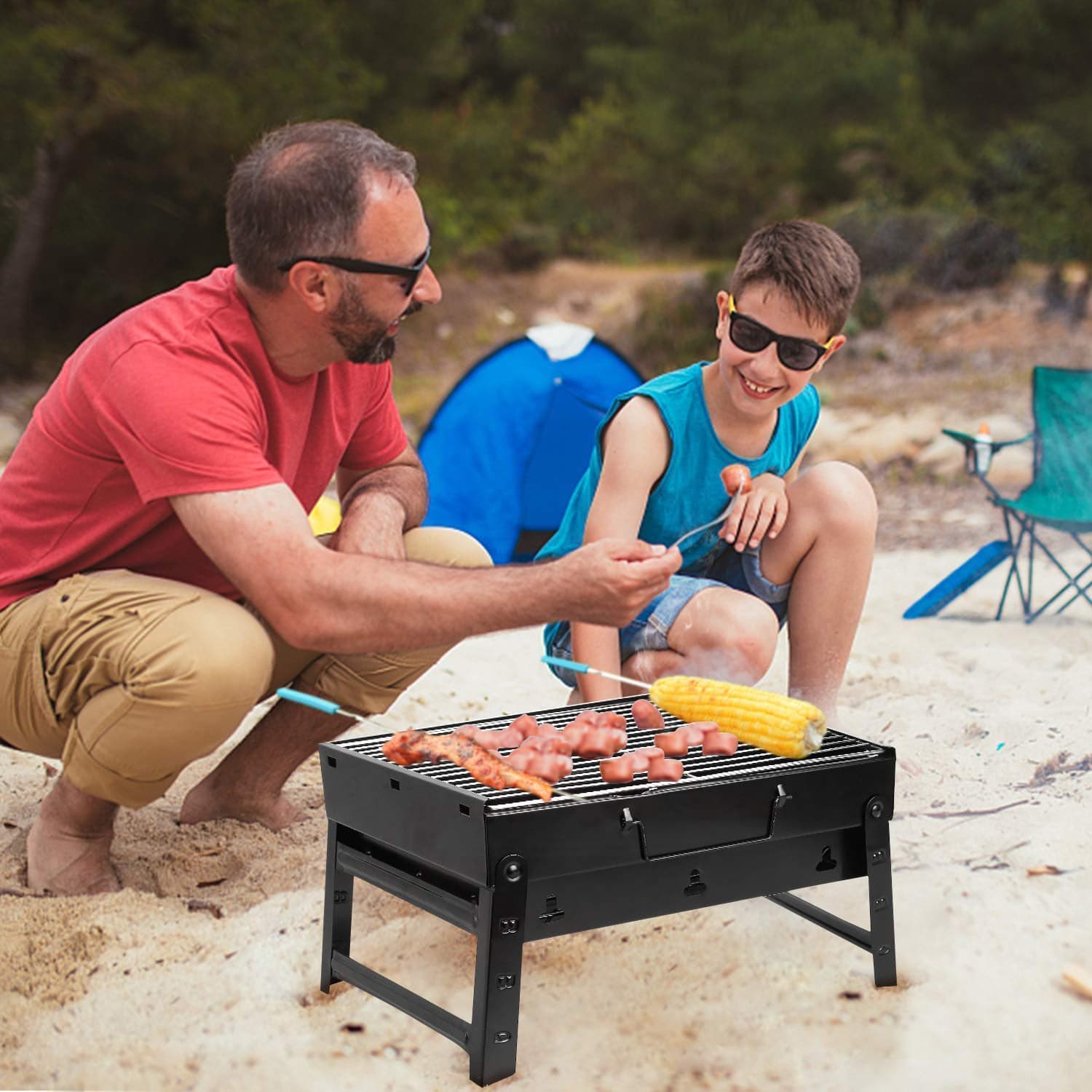 A Barbecue Grill Used For Making Barbecue Of Types Of Food Stuffs Like Vegetables thumbnail 8