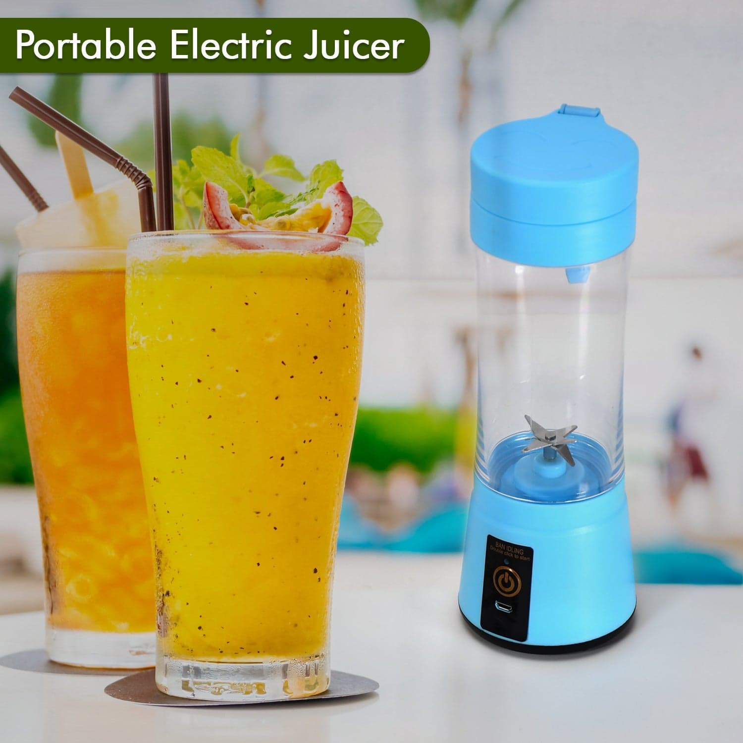 Portable USB Rechargeable 6-Blade Juicer Blender thumbnail 3