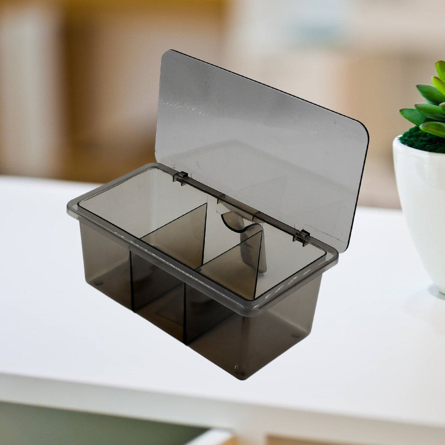 Seasoning Box, Portable Durable 3 Divided Sections With Lid Spice Box Serving Set, For Bars, Restaurants Coffee Shops, Hotels thumbnail 5
