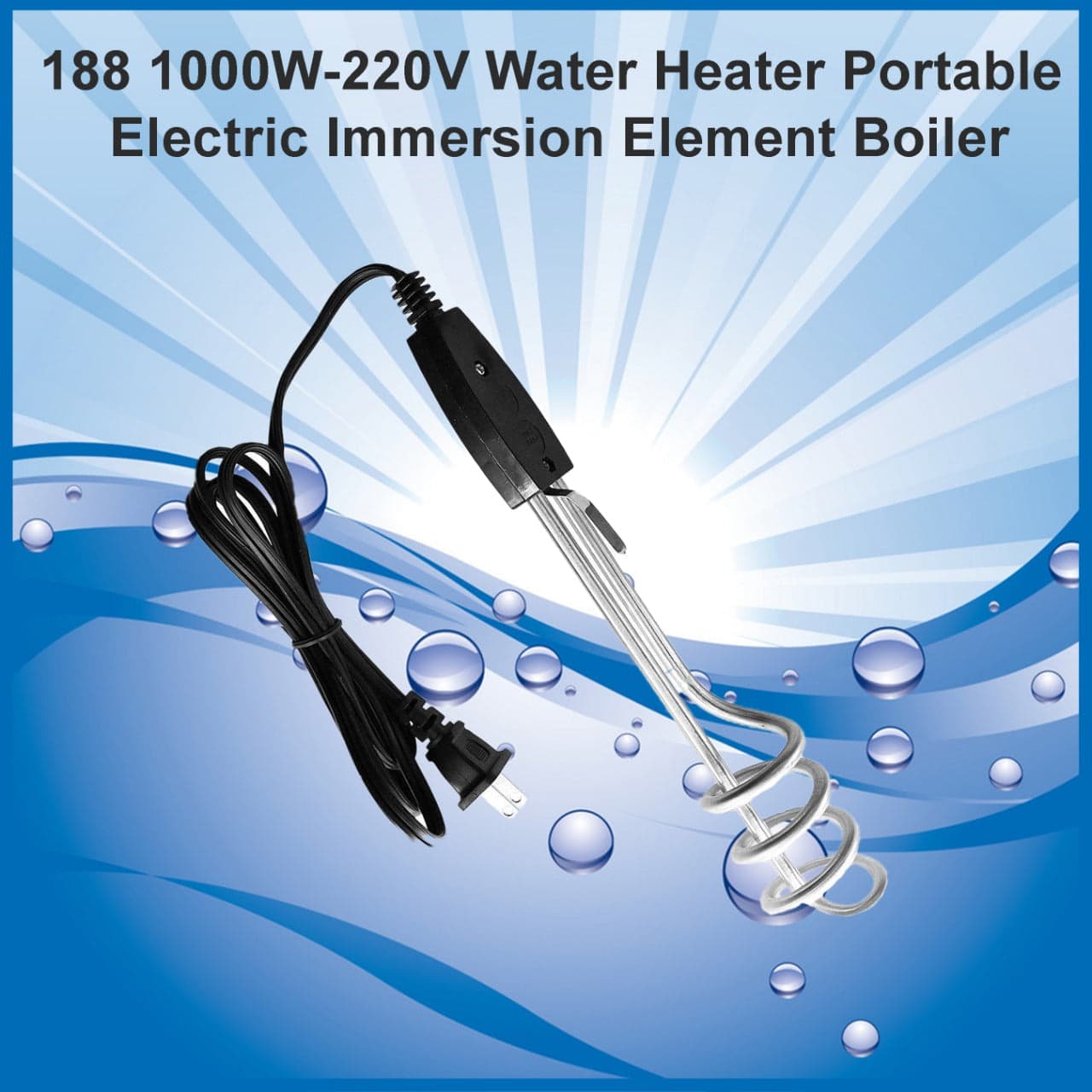 1000W-220V Water Heater Portable Electric Immersion Element Boiler thumbnail 4