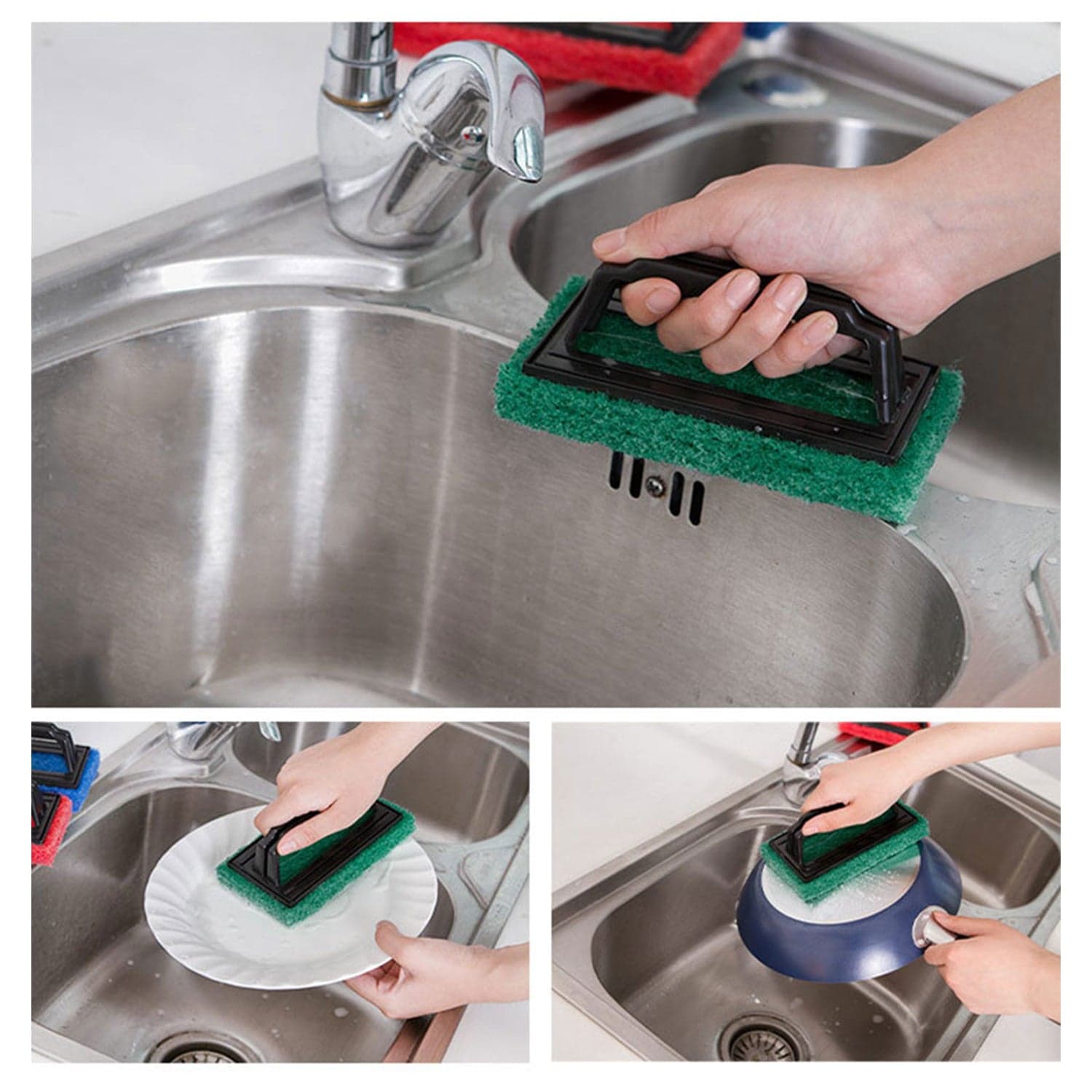 Handle Scrubber Brush widely used by all types of peoples for washing utensils and stuffs in all kinds of bathroom and kitchen places etc. thumbnail 7