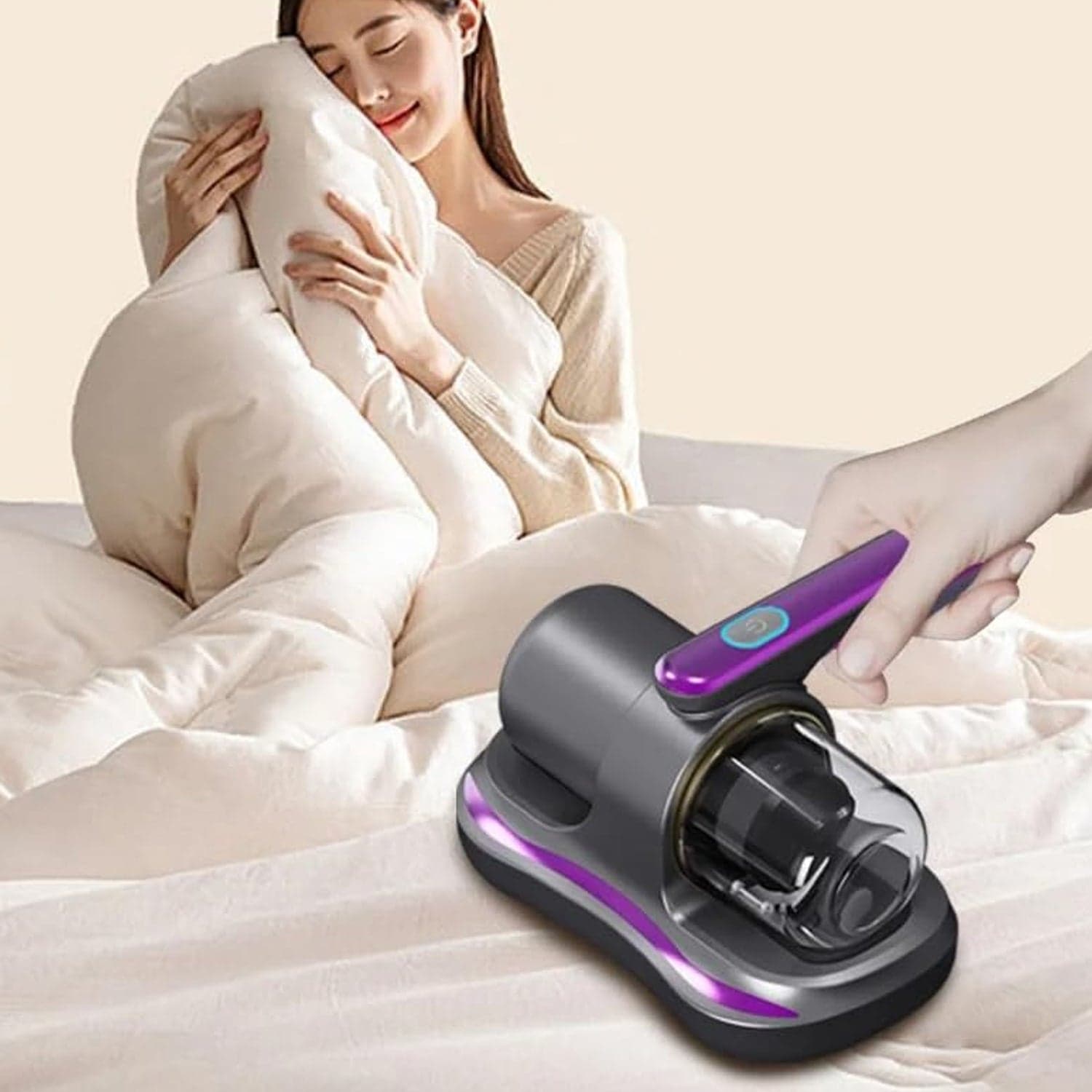 Powerful Suction Portable Handheld Vacuum Cleaner - Low Noise Vacuum Cleaner For Bed - Cordless Vacuum Cleaner For Car Seat Crevices Pillows thumbnail 3