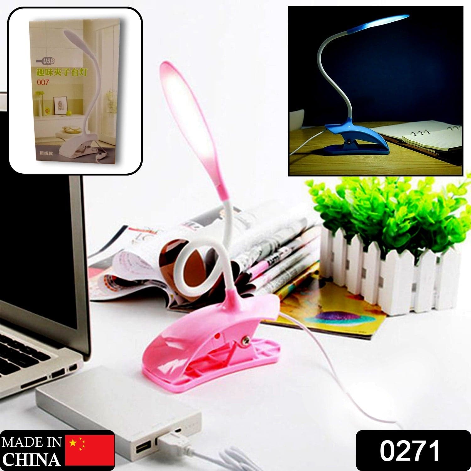 Desk Lamp Adjustable Gooseneck Usb Rechargeable 3 Modes Of Lighting thumbnail 2