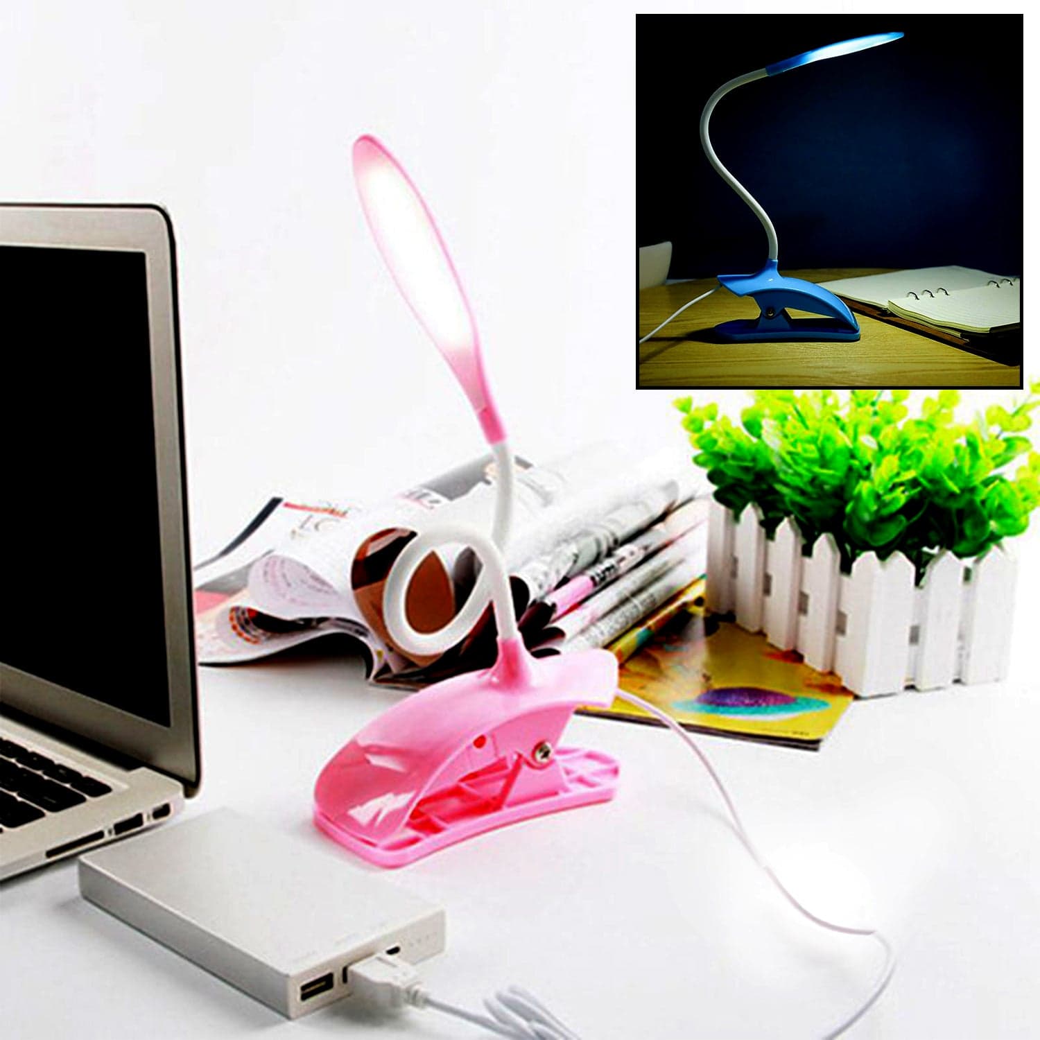 Desk Lamp Adjustable Gooseneck Usb Rechargeable 3 Modes Of Lighting thumbnail 3