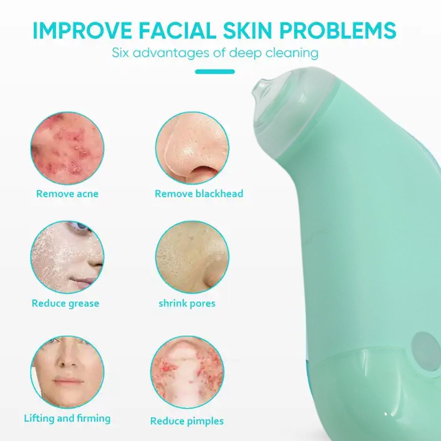 Mini Handheld Vacuum Blackhead Remover of Facial Massage & Spot Lifting (1 Pc) thumbnail 4
