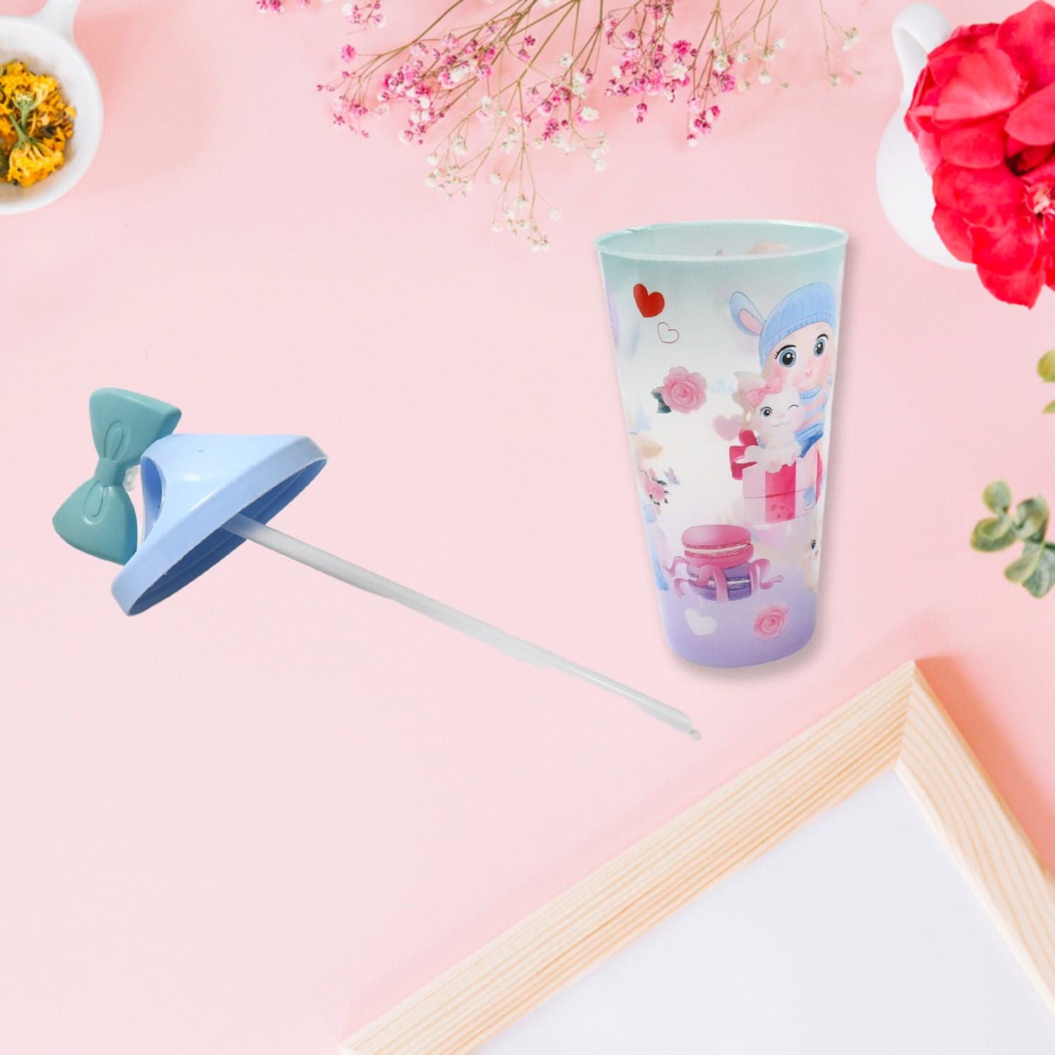 Unicorn Water Bottle with Straw & Lid for Kids (With Light) thumbnail 3