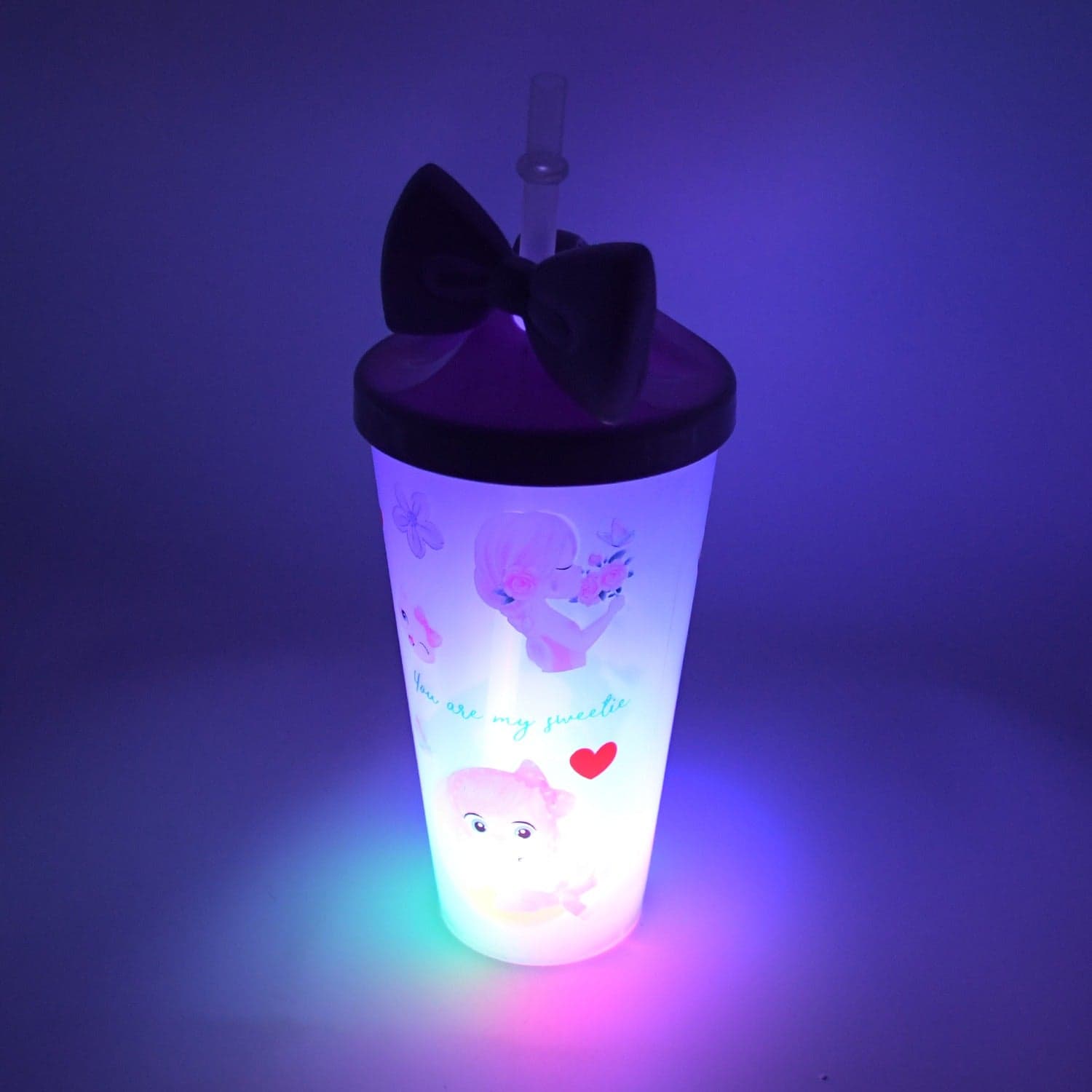 Unicorn Water Bottle with Straw & Lid for Kids (With Light) thumbnail 7