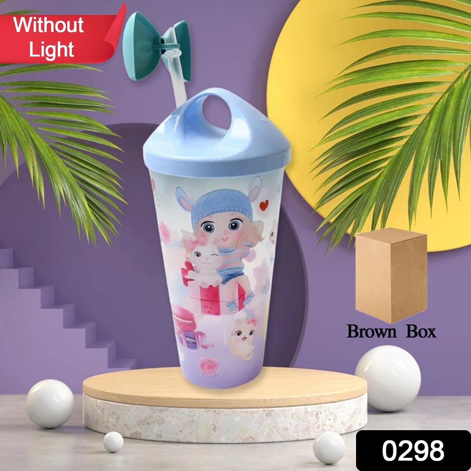 Unicorn Water Bottle with Straw & Lid for Kids (Without Light) thumbnail 2