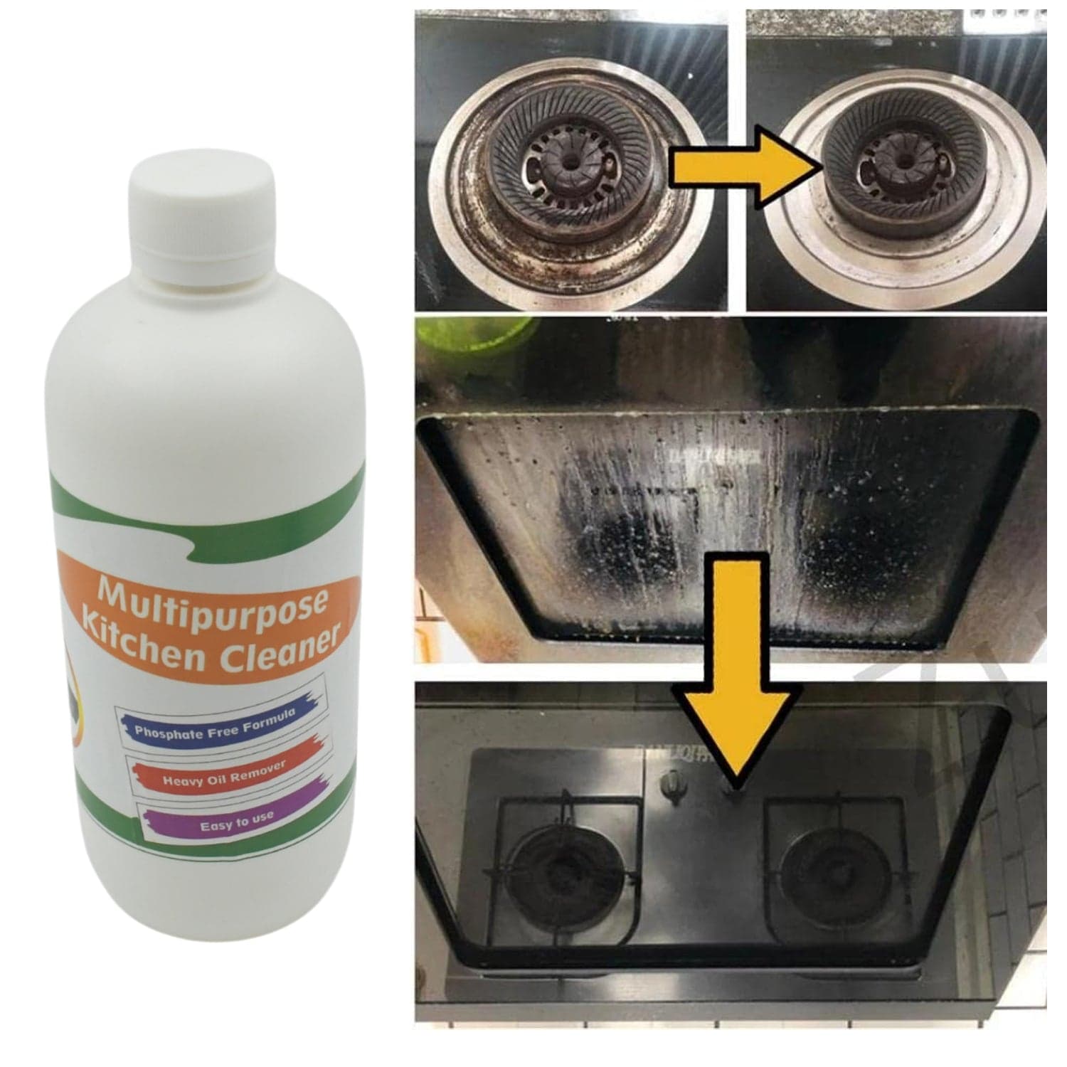Kitchen Cleaner Spray for Oil & Grease on Stoves (Approx 500ml, Non-toxic) thumbnail 6