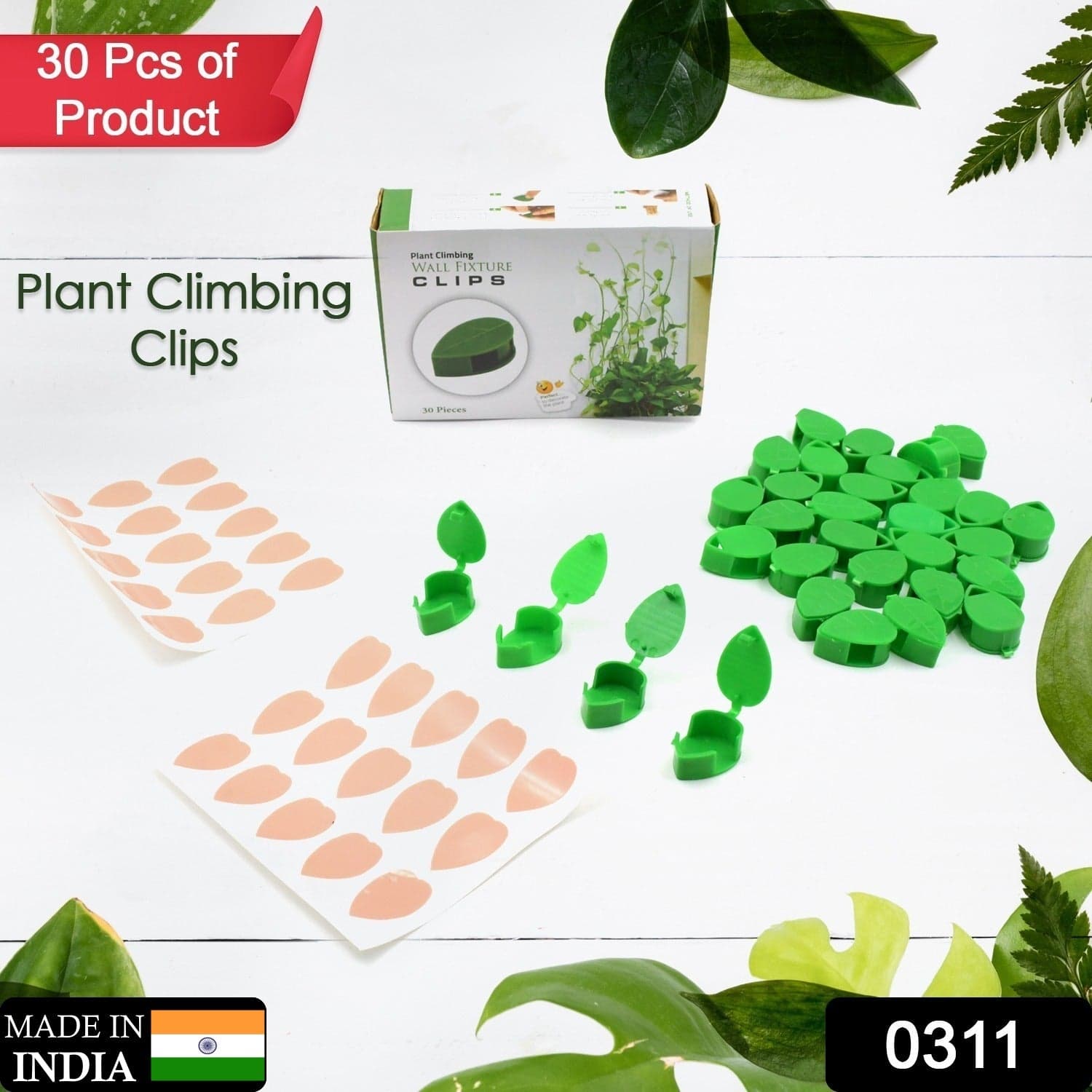 Plant Climbing Wall Fixture Clip Self-Adhesive Hook Vines (30 Pcs Set) thumbnail 2