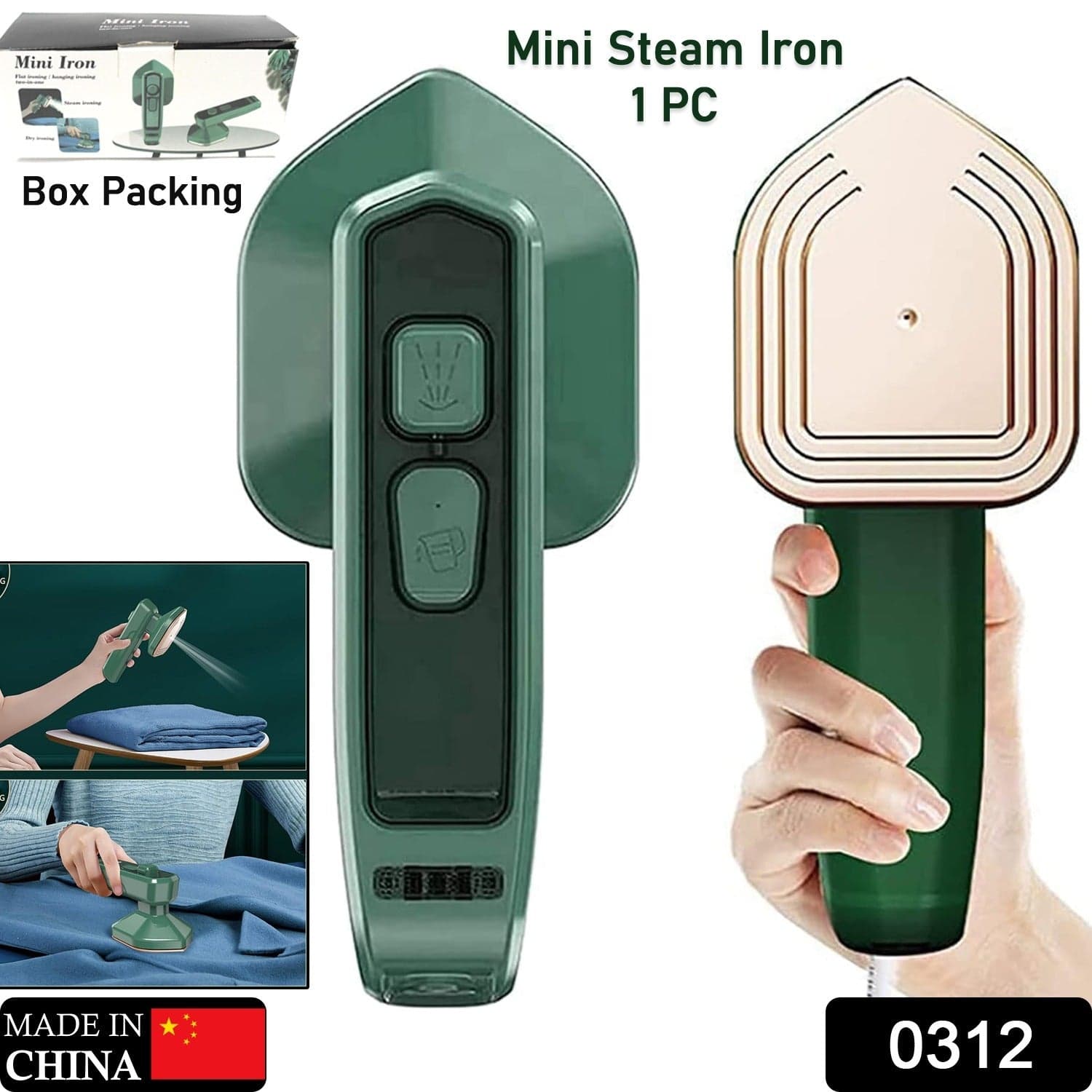 Mini Steamer & Iron: 2-in-1 Portable Travel Friendly thumbnail 2