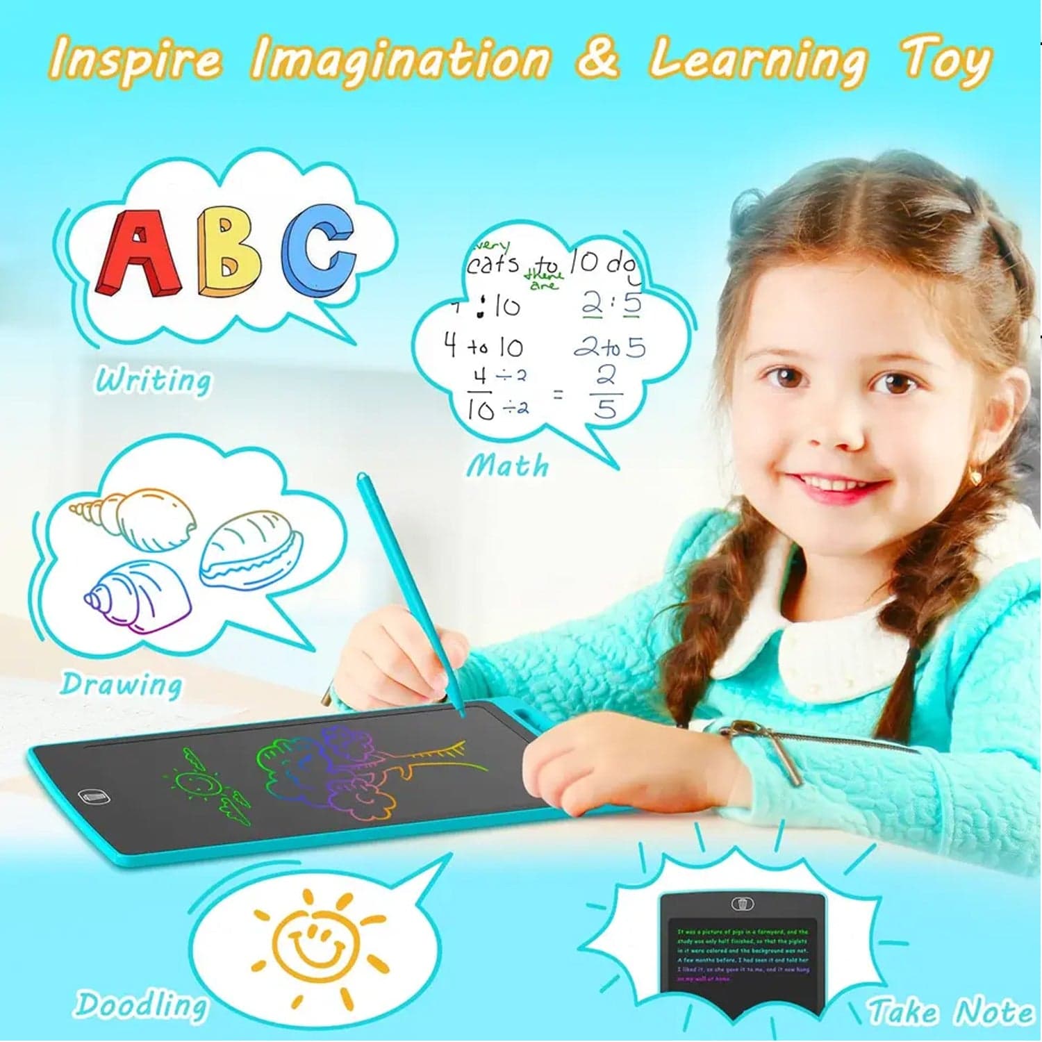 PORTABLE LCD WRITING TABLET PAPERLESS MEMO DIGITAL TABLET PAD (8.5 inch) thumbnail 3