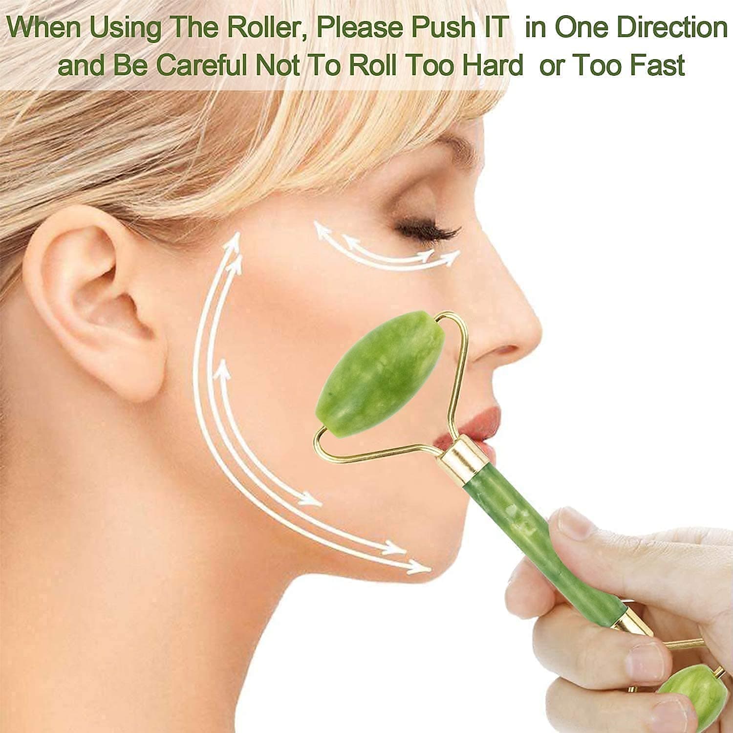 Jade Roller & Gua Sha Set Of Natural Face Massager For Anti-Aging thumbnail 10