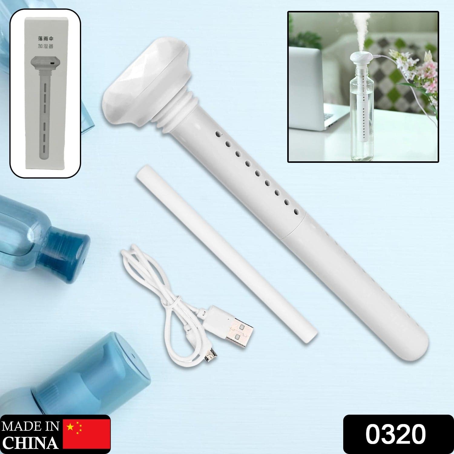 Mini Portable USB Humidifier of Quiet Cool Mist for Car, Home, Office, Travel (1 Pc) thumbnail 2