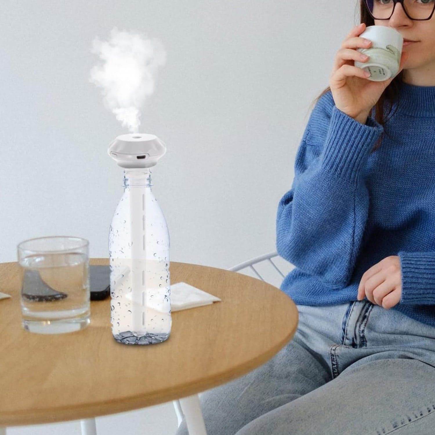 Mini Portable USB Humidifier of Quiet Cool Mist for Car, Home, Office, Travel (1 Pc) thumbnail 6