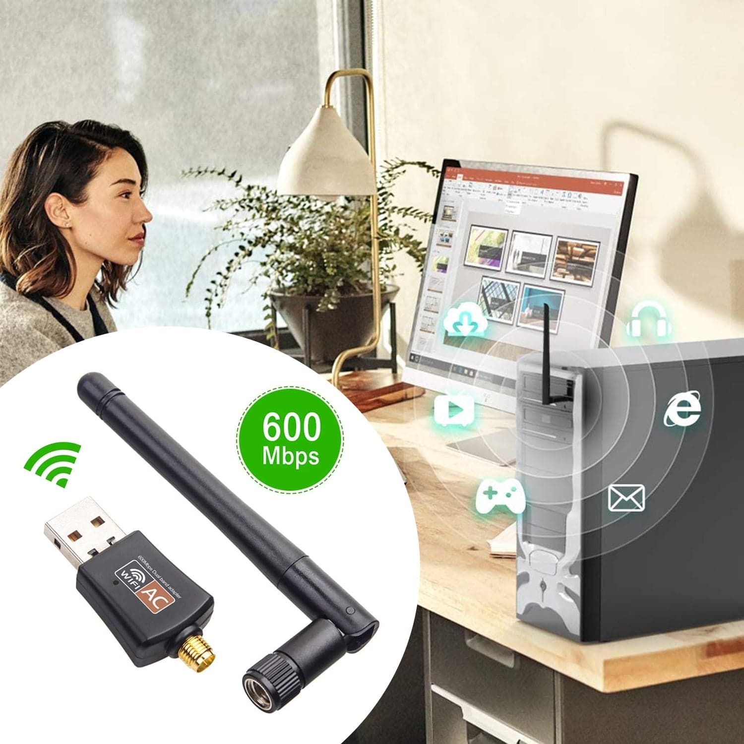 USB Wifi Receiver used in all kinds of household and official places for daily use of internet purposes by types of people etc. thumbnail 7