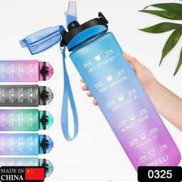 Motivational Water Bottle With Straw & Time Marker - Leakproof Tritan Portable Gym Bottle For Sports