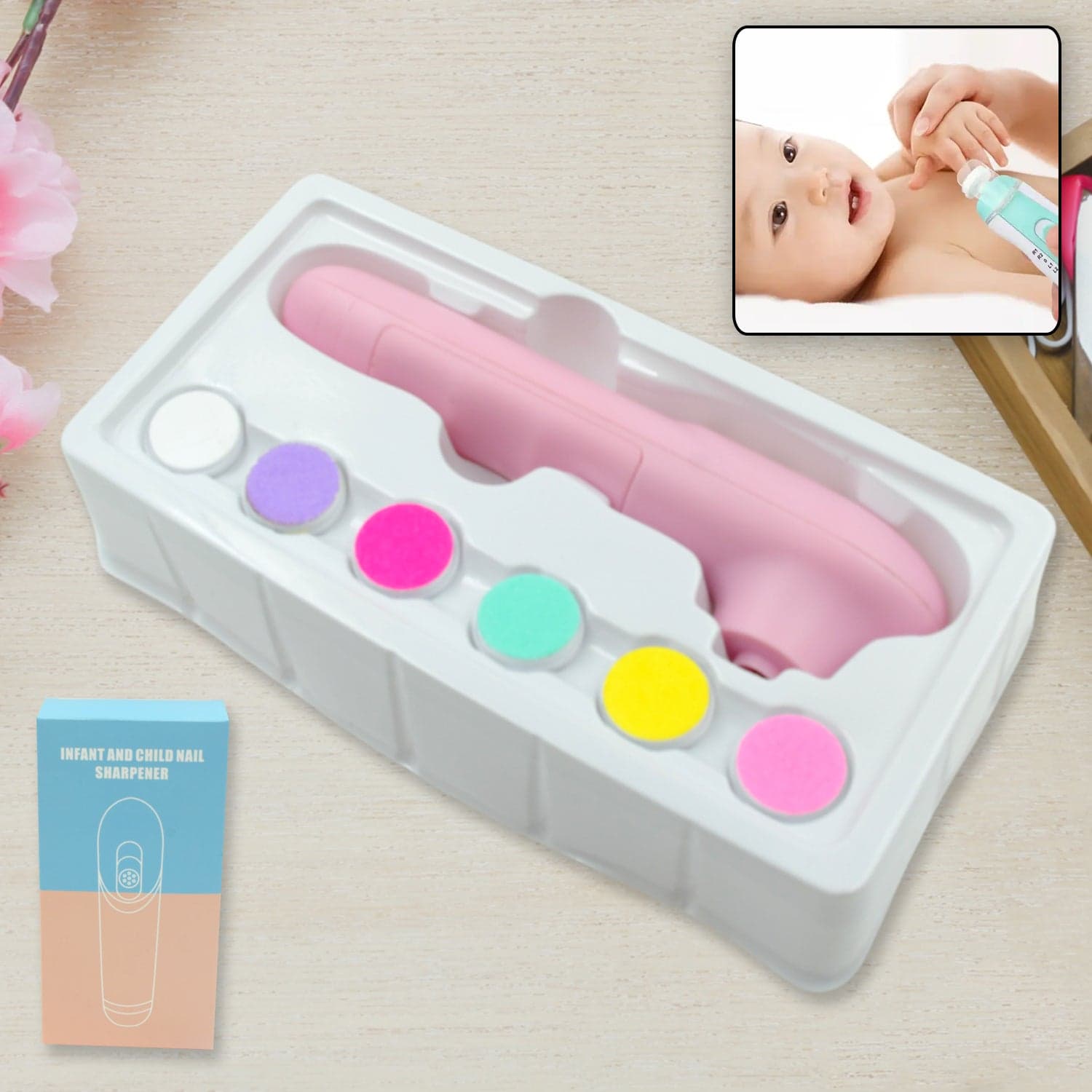 6 In1 Electric Manicure Nail Sharpener For Babies And Children Baby Nail Cutter Manicure With 6 Grinding Heads thumbnail 1