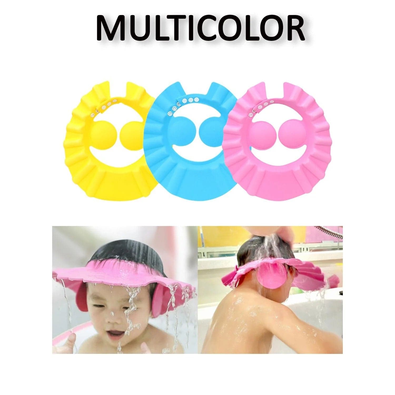 Soft Adjustable Baby Shower Cap of Splash-Proof Eye & Ear Protection for Bath Time thumbnail 4