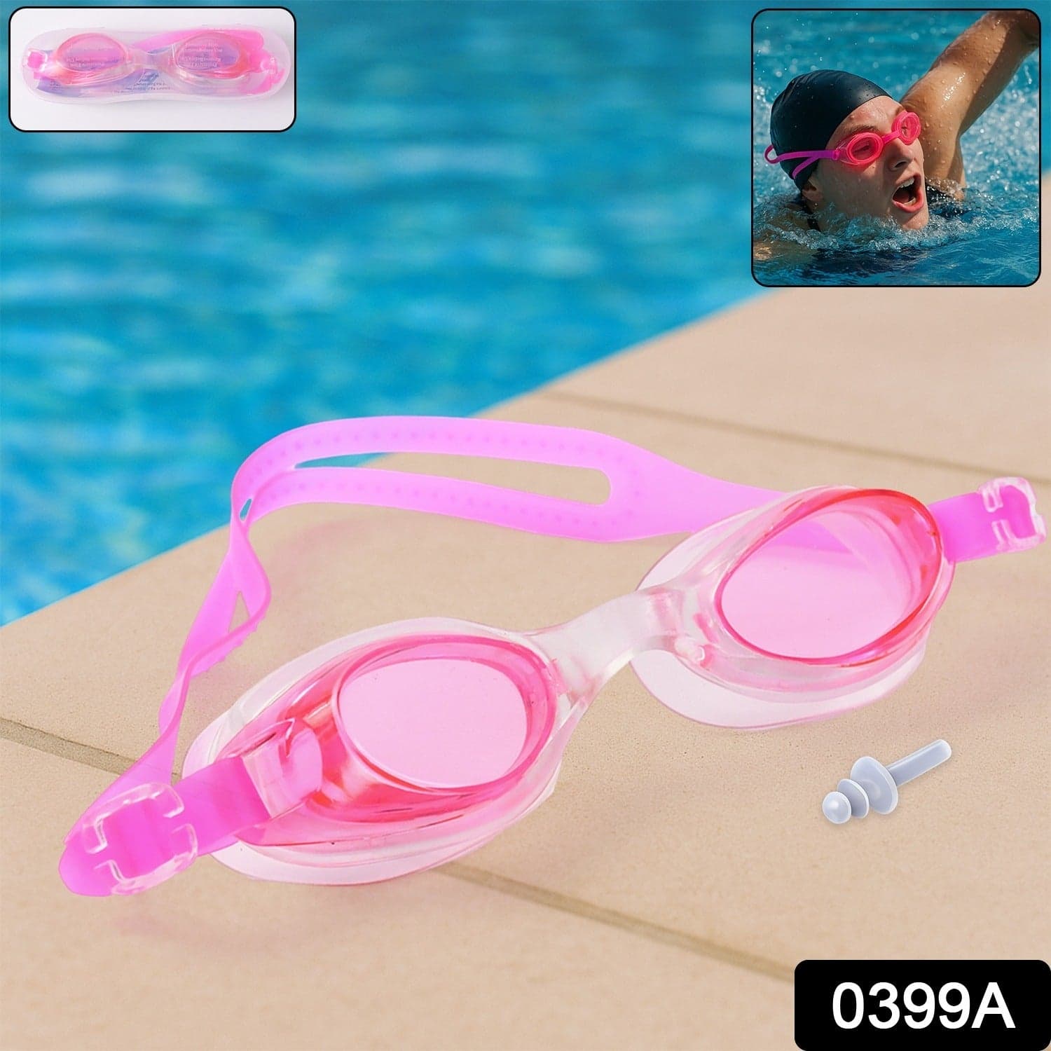 Anti-Fog Waterproof Adjustable Swimming Goggles thumbnail 2