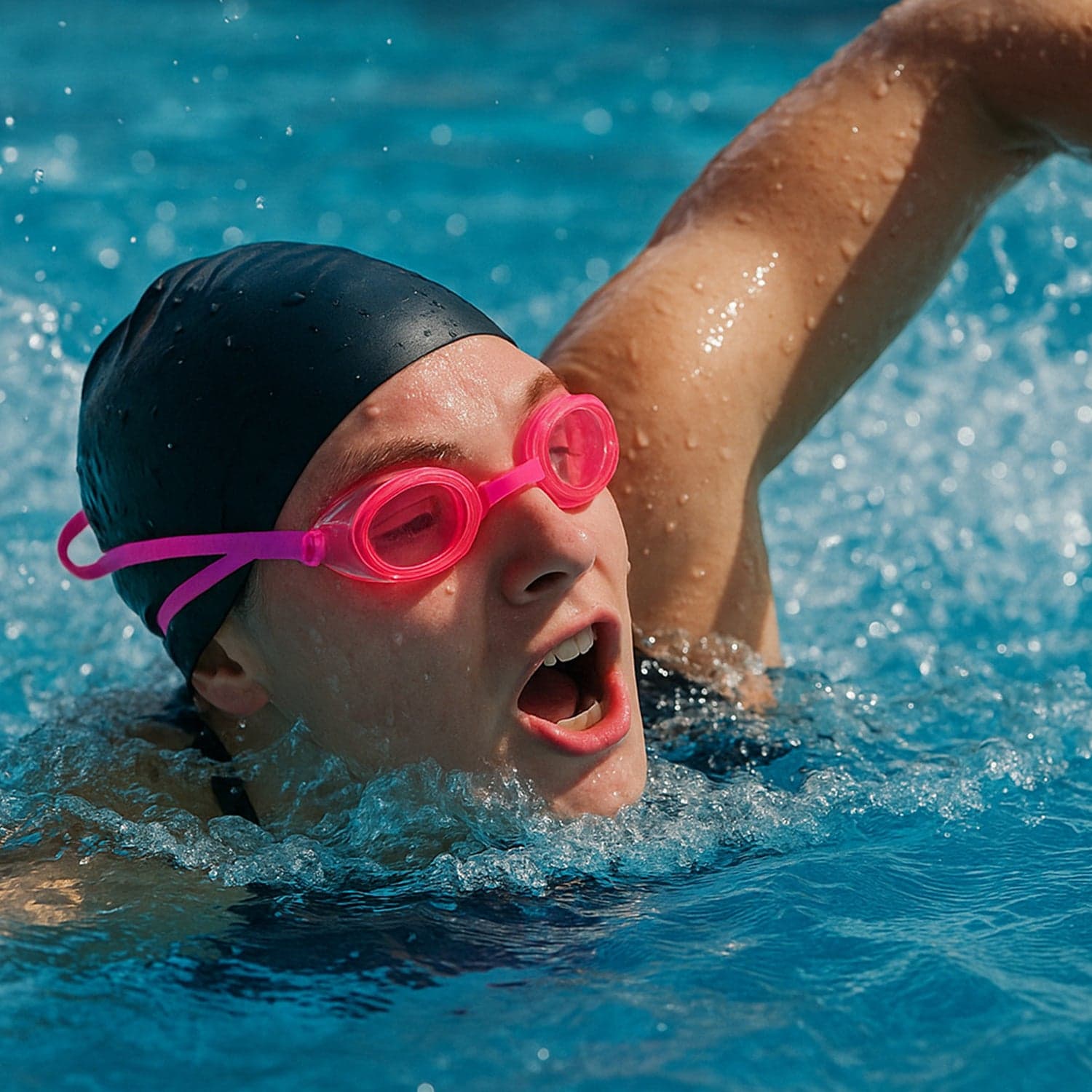 Anti-Fog Waterproof Adjustable Swimming Goggles thumbnail 3
