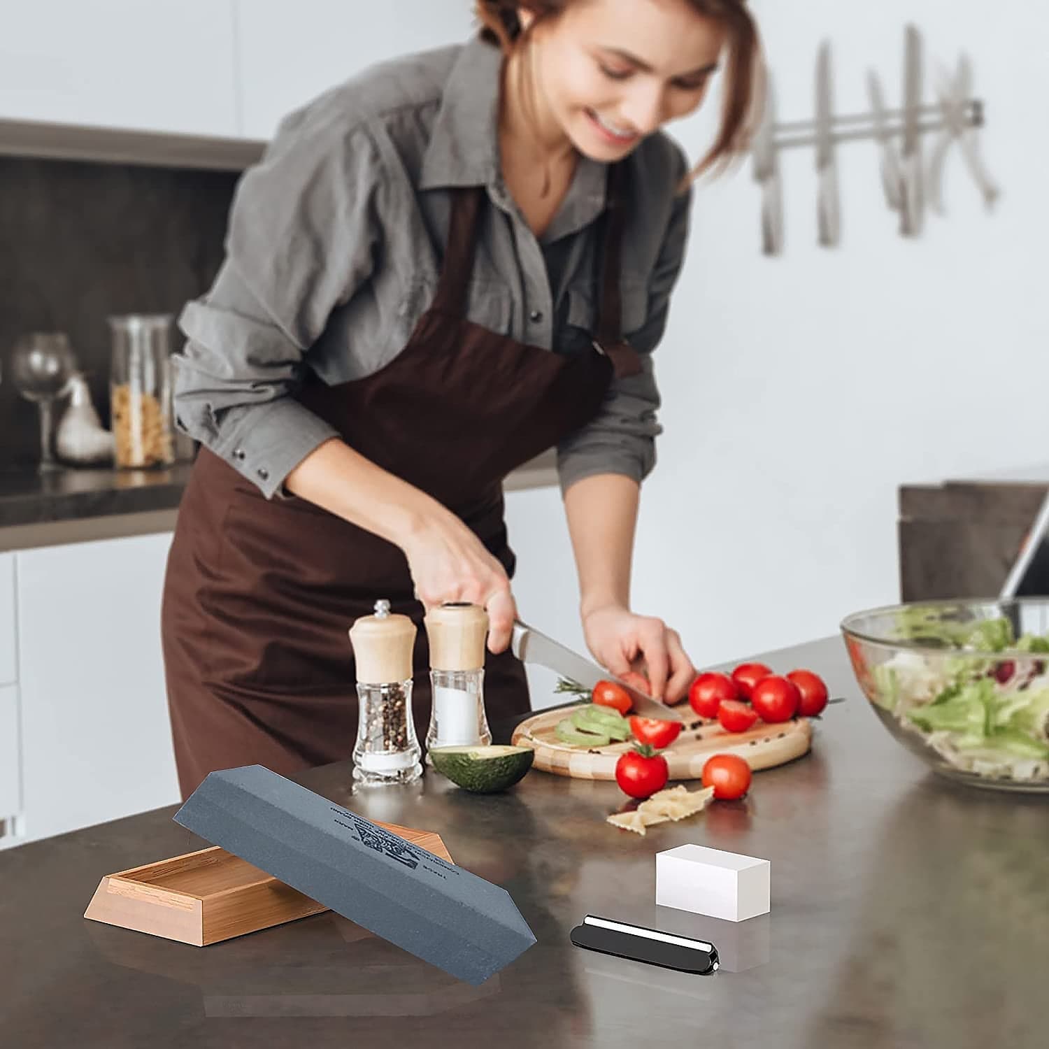Silicon Carbide German Combination Stone, Dual Sided Stone For Knife And Tools Sharpening With Safety Case thumbnail 4