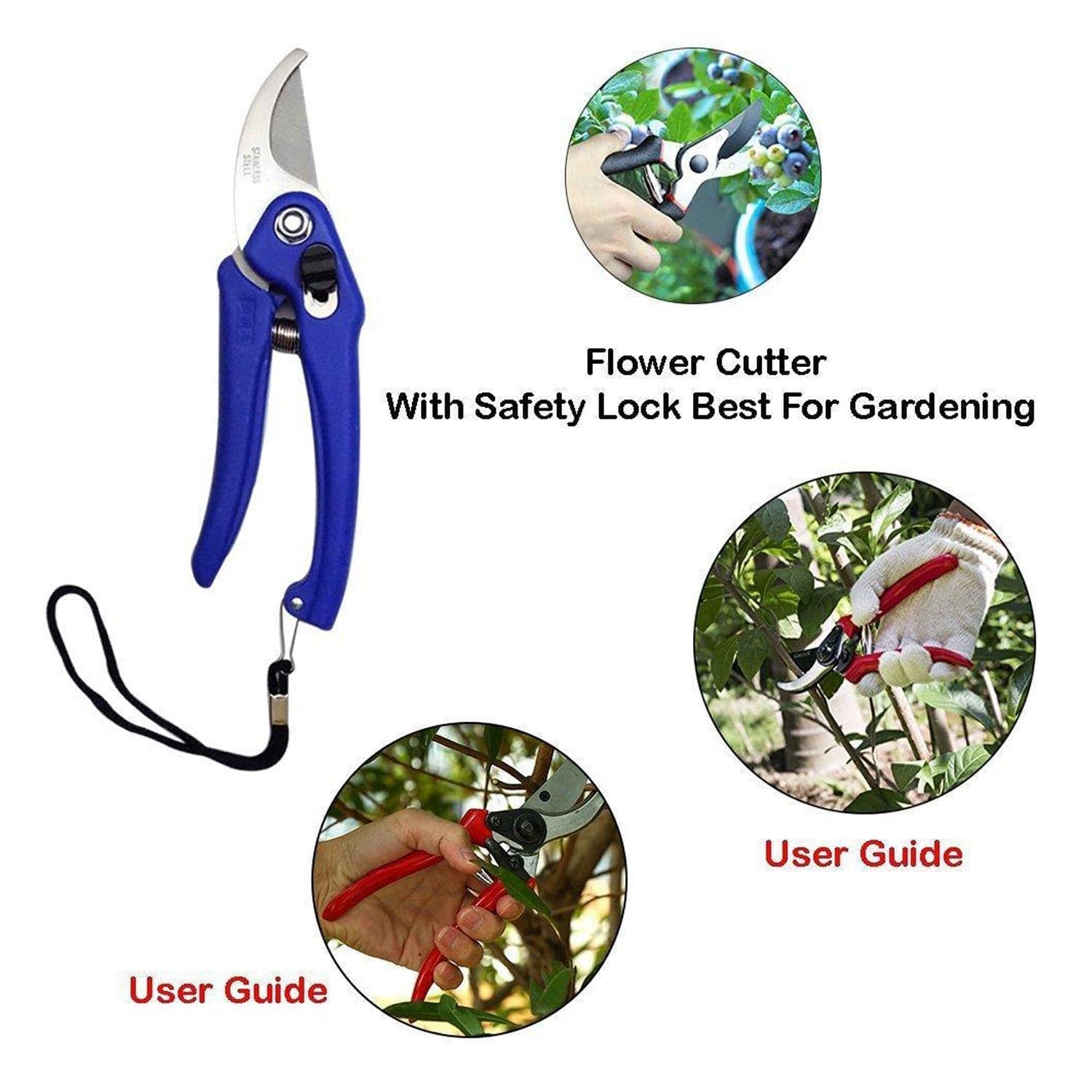Garden Shears Pruners Scissor for Cutting Branches, Flowers, Leaves, Pruning Seeds thumbnail 5