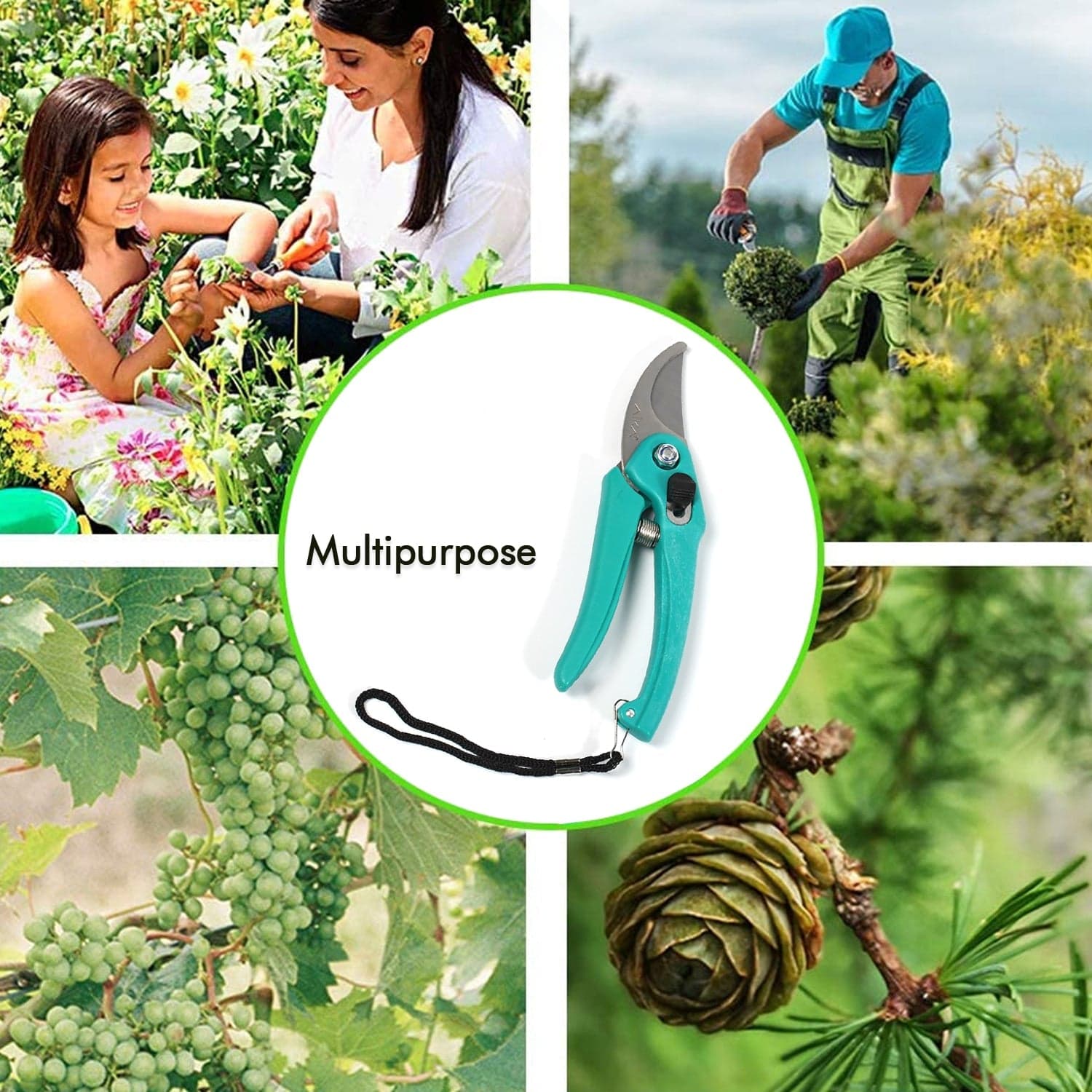 Heavy Duty Gardening Cutter Tool Plant Cutter for Home Garden | Wood Branch Trimmer | Grass Cutting Accessories | Sturdy Stem Scissors thumbnail 7