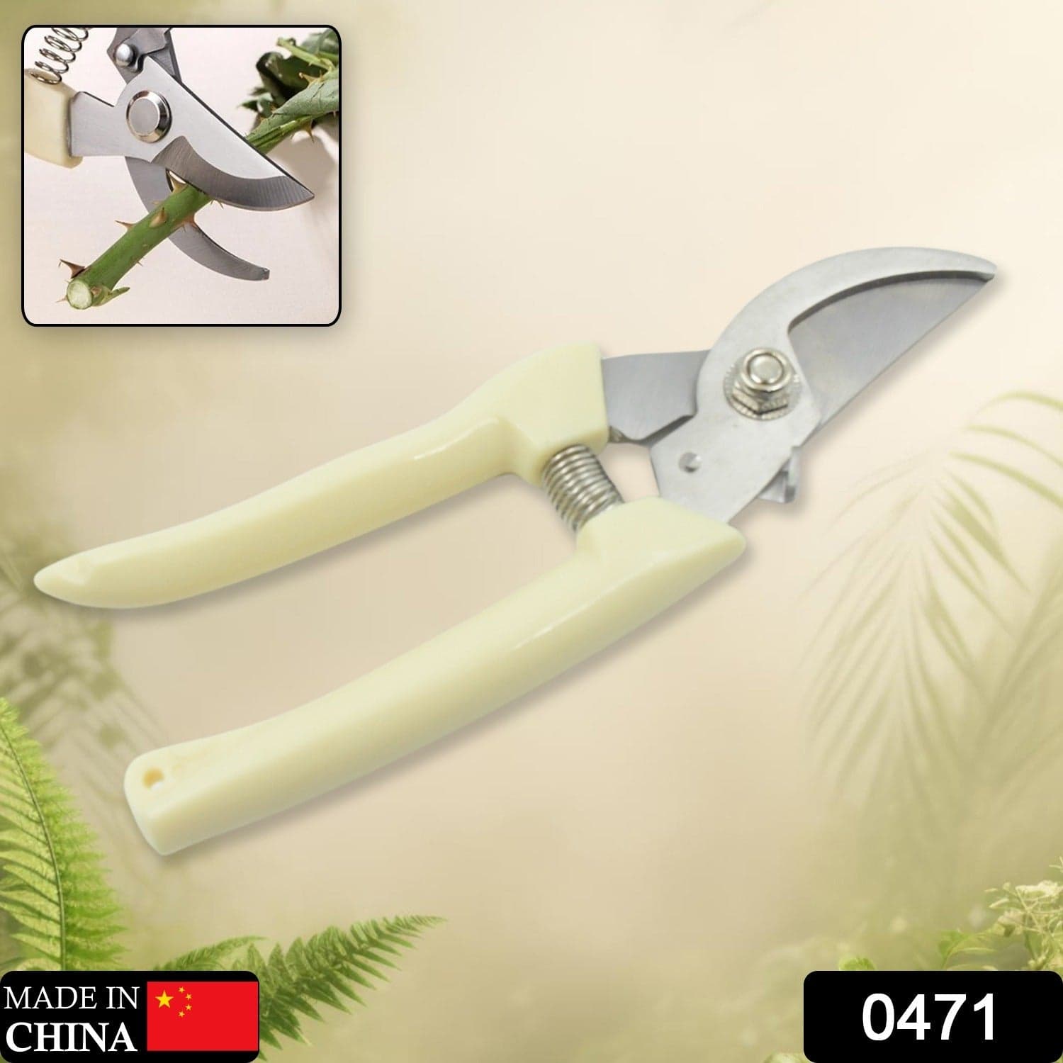 Stainless Steel Pruning Shears With Sharp Blades And Comfortable Handle - Durable Hand Pruner For Comfortable And Easy Cutting thumbnail 2