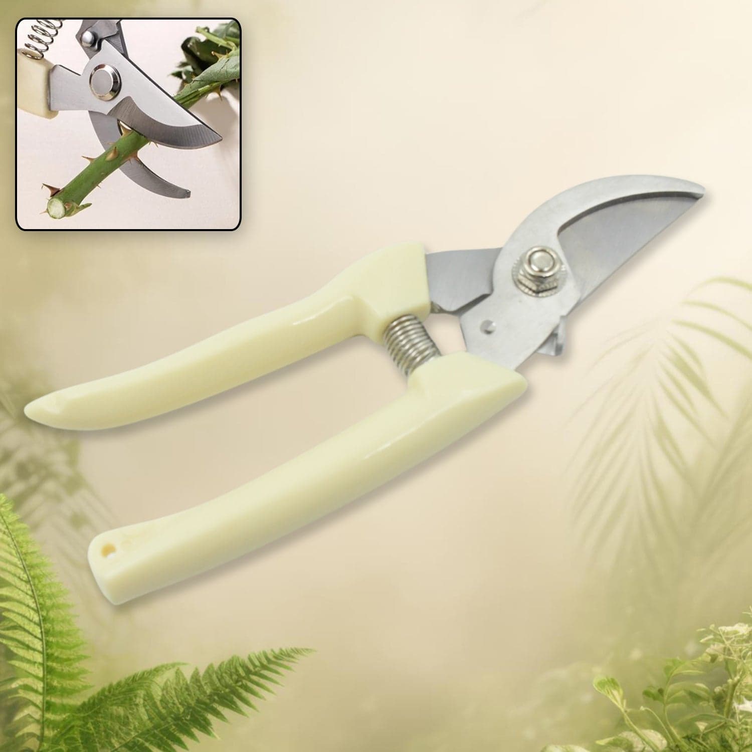 Stainless Steel Pruning Shears With Sharp Blades And Comfortable Handle - Durable Hand Pruner For Comfortable And Easy Cutting thumbnail 3