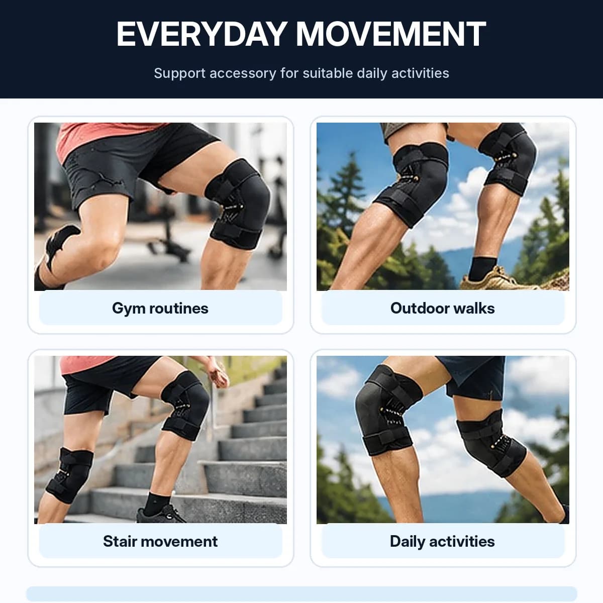 Black Adjustable Hinged Ankle-Foot Support Braces with Multi-Spring Joint and Hook-and-Loop Straps thumbnail 4