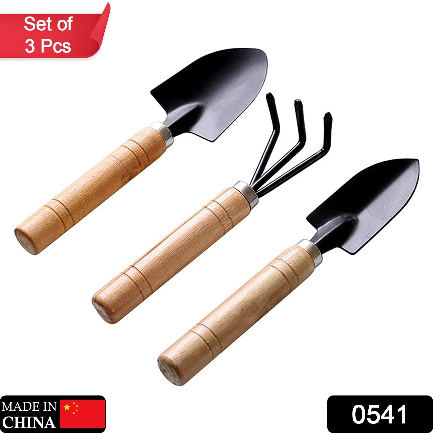 Small sized Hand Cultivator, Small Trowel, Garden Fork (Set of 3) thumbnail 2