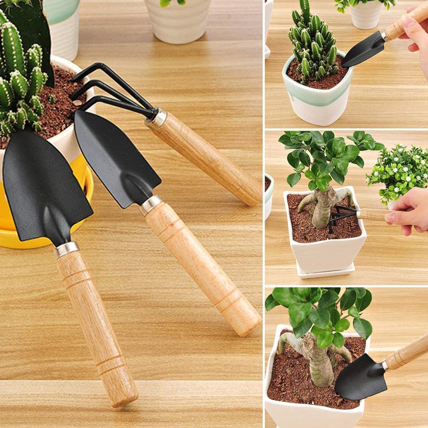 Small sized Hand Cultivator, Small Trowel, Garden Fork (Set of 3) thumbnail 6