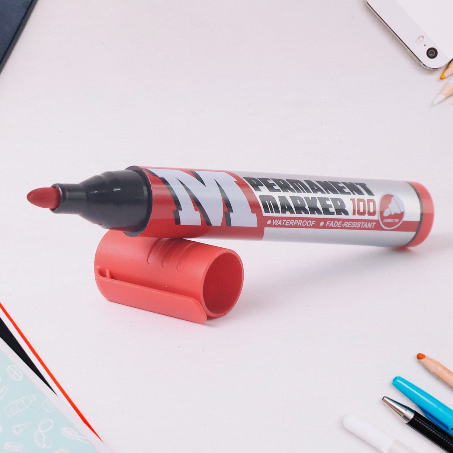 Red Ink Permanent Marker 1Pc thumbnail 5