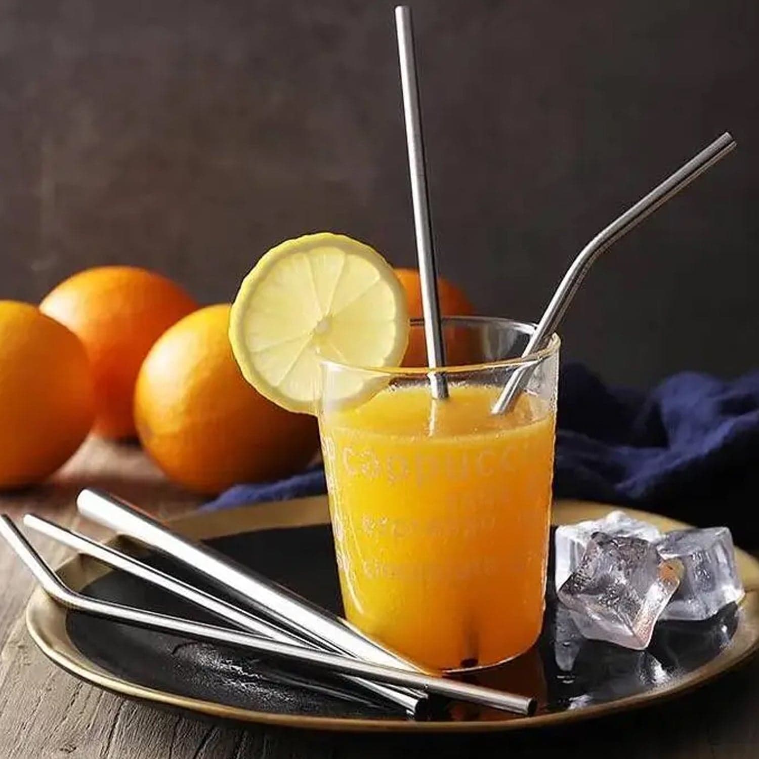 Reusable Stainless Steel Straws with Case for Drinking (4 Pc, Eco-Friendly) thumbnail 3