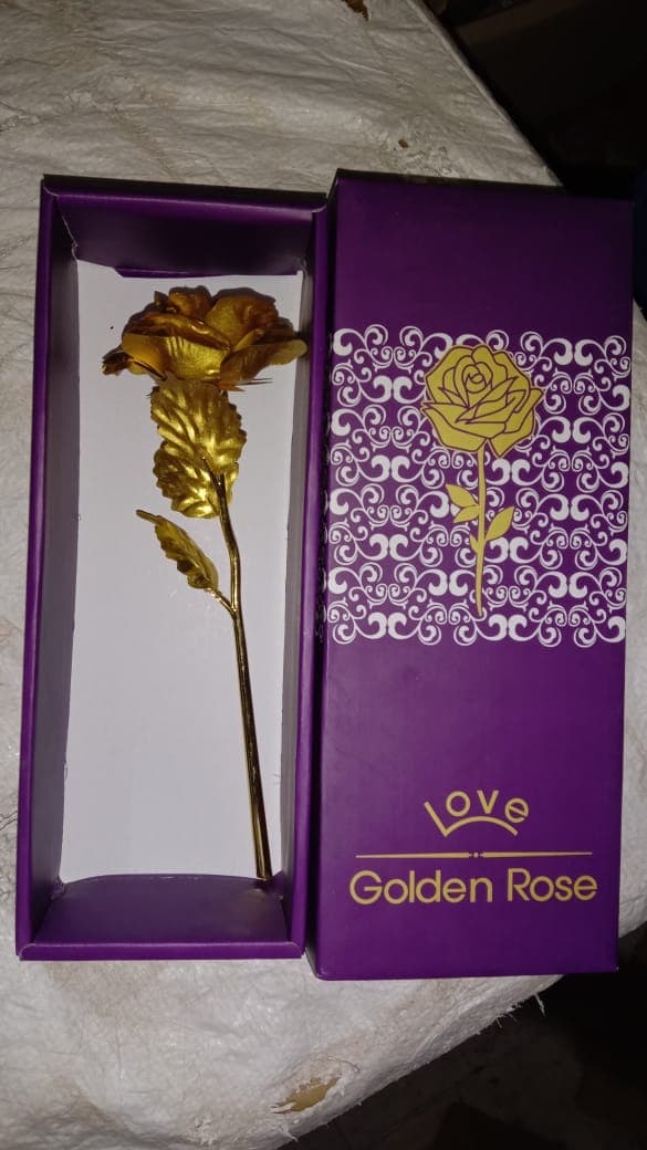 Luxury Decorative Gold Plated Artificial Golden Rose with Premium Box thumbnail 12