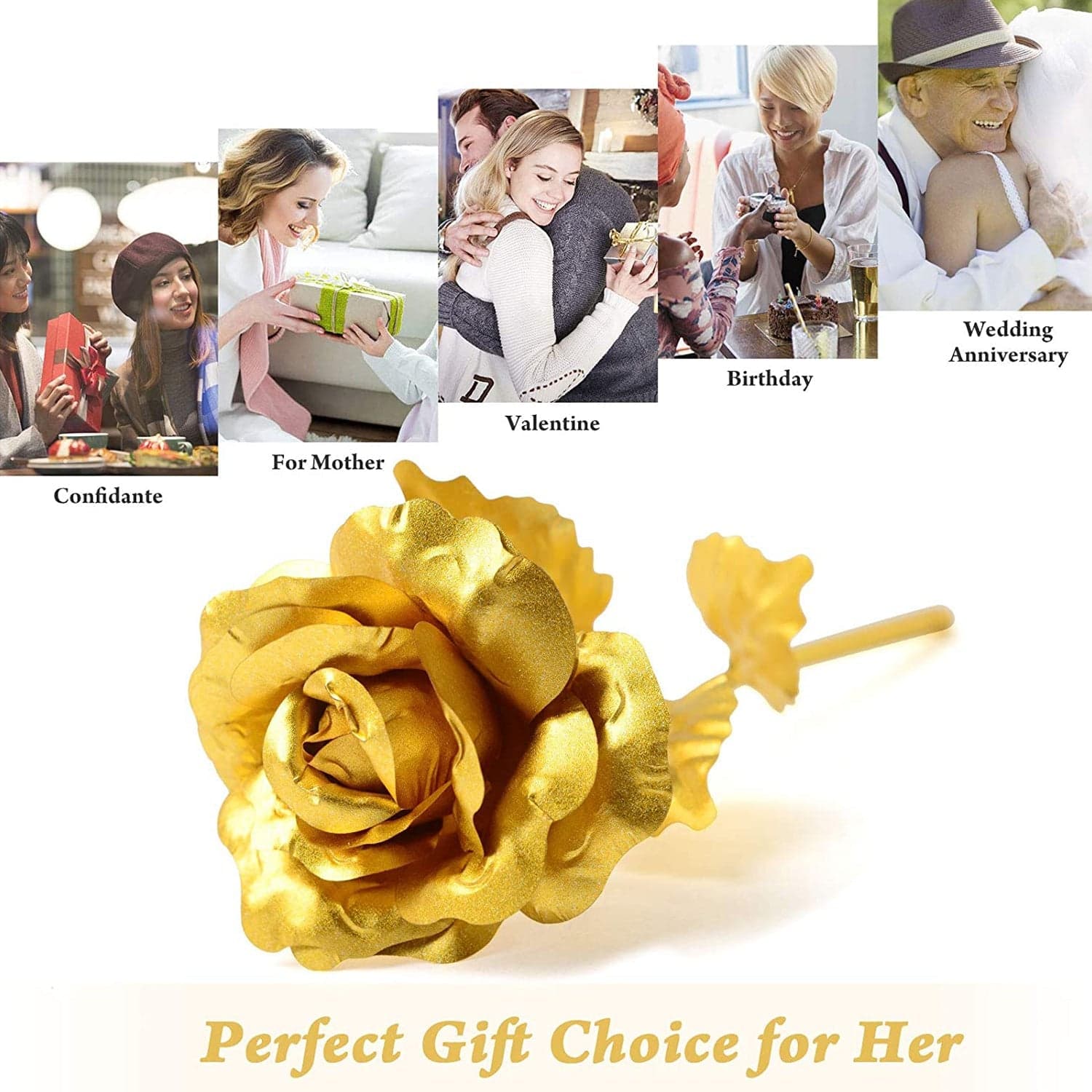 Luxury Decorative Gold Plated Artificial Golden Rose with Premium Box thumbnail 5