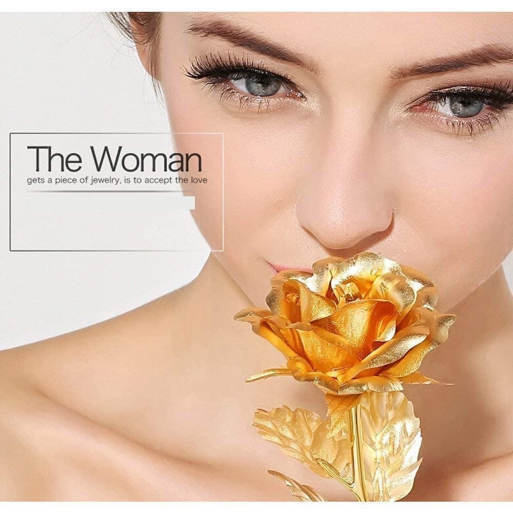 Luxury Decorative Gold Plated Artificial Golden Rose with Premium Box thumbnail 7