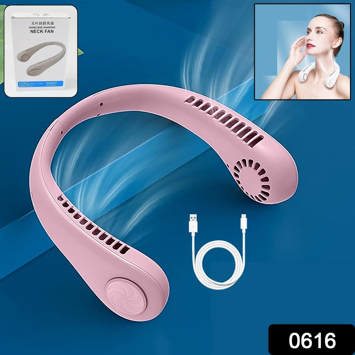 Portable Neck Fan: Holiday Hands Free Bladeless Neck Fan thumbnail 2