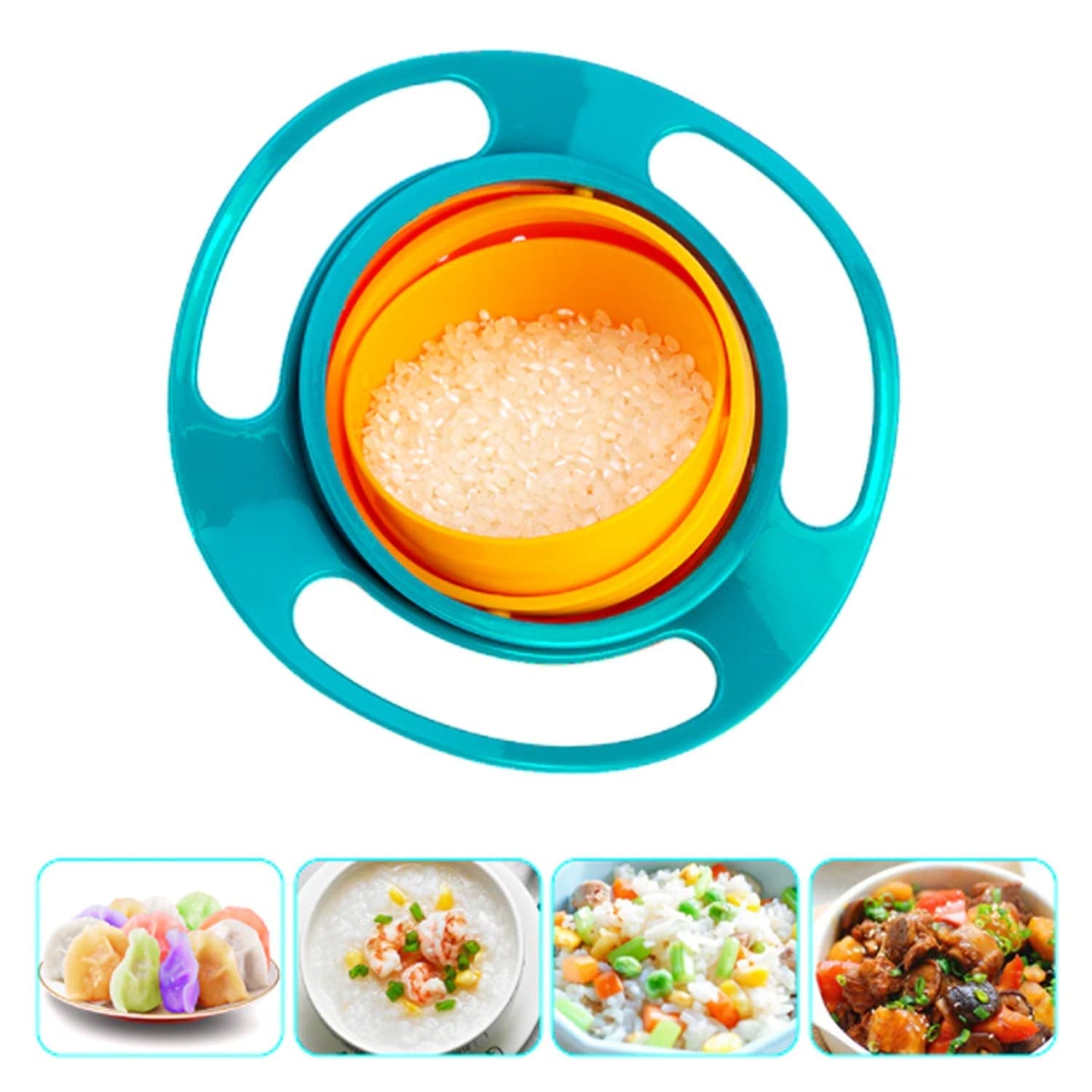 Rotating Baby Bowl used for serving food to kids and toddlers etc. thumbnail 1
