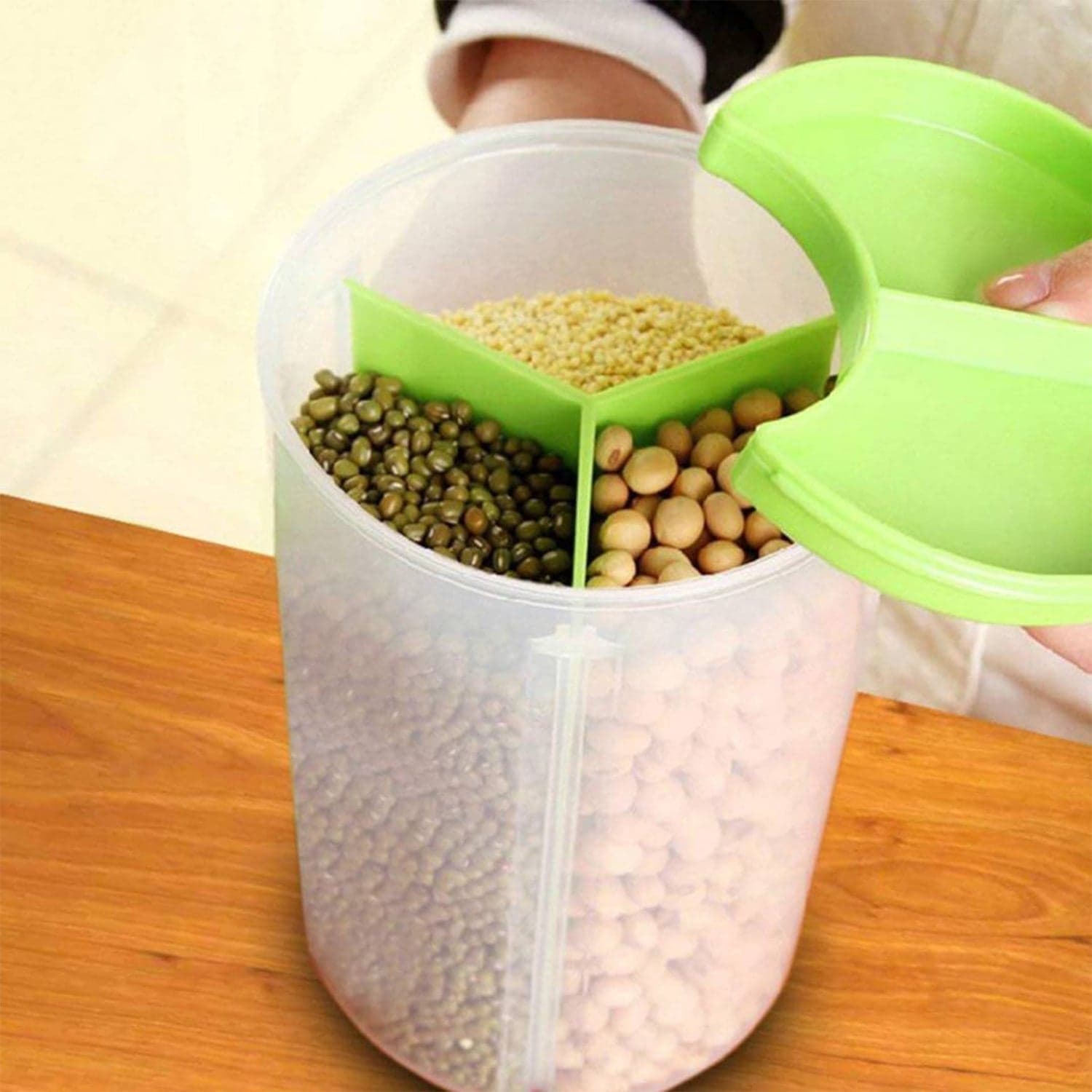 3 in 1 Transparent Air Tight Storage Dispenser Container (With Color Box) thumbnail 6