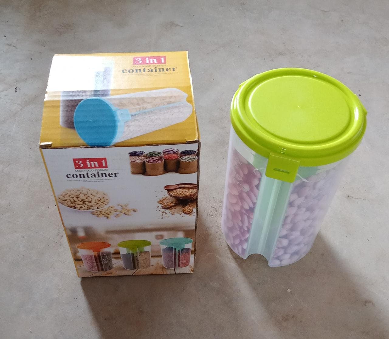 3 in 1 Transparent Air Tight Storage Dispenser Container (With Color Box) thumbnail 8